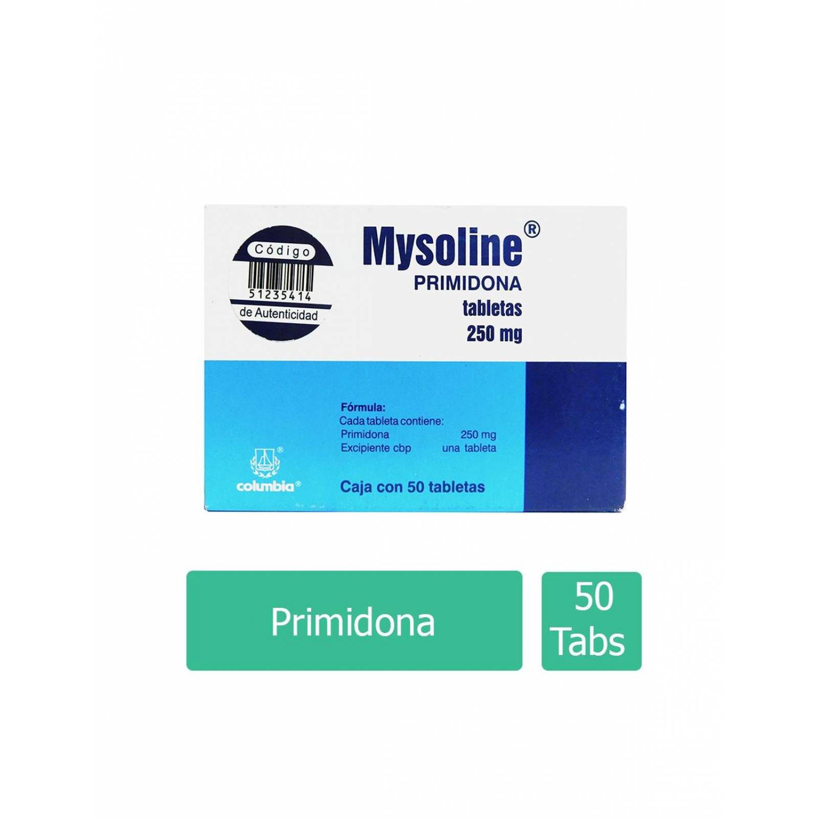 Mysoline 250 mg Caja Con 50 Tabletas 