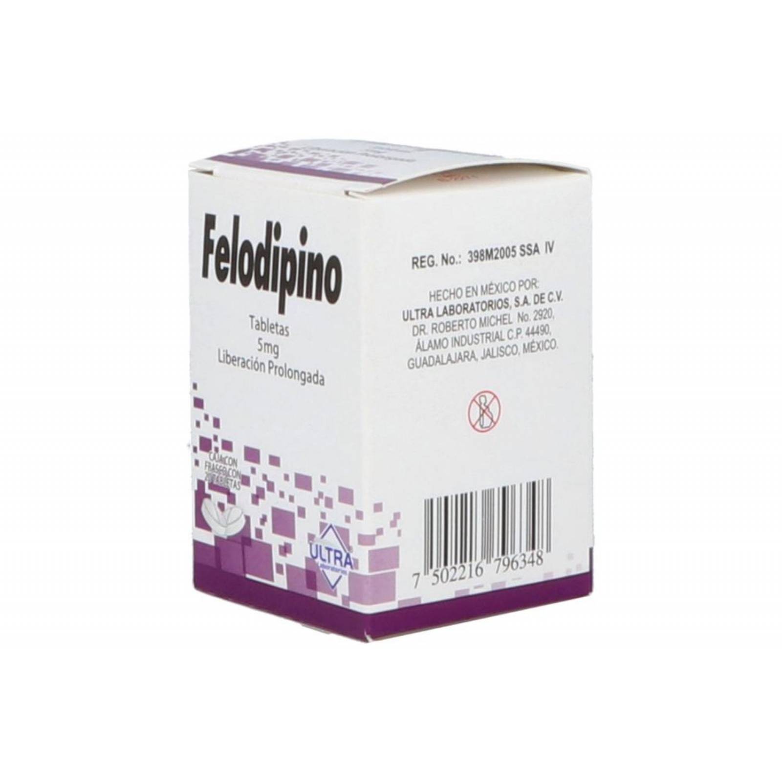 Felodipino 5 mg Caja Con 20 Tabletas 