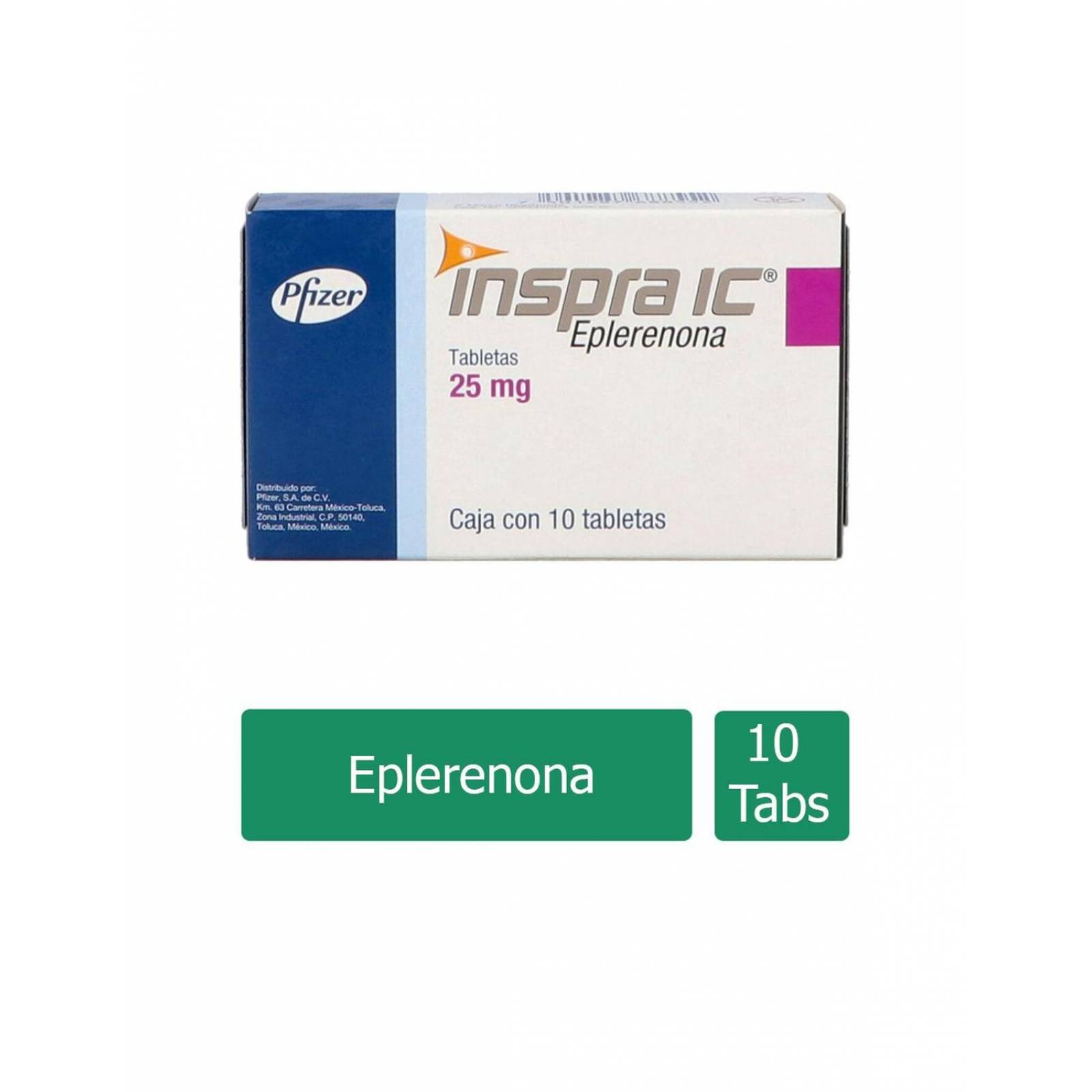 Inspra Ic 25 mg Caja Con 10 Tabletas 