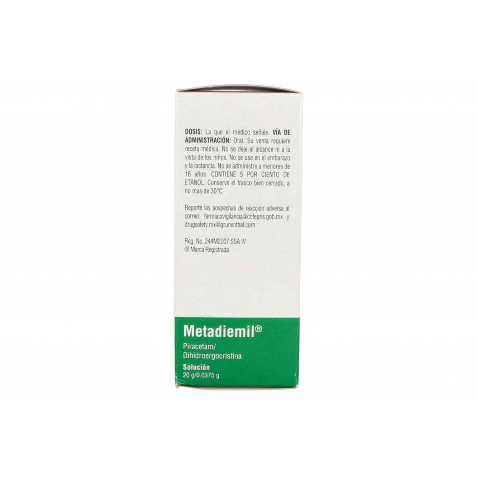 Metadiemil Solución 20 g/ .0375 g Caja Con Frasco Con 180 mL 