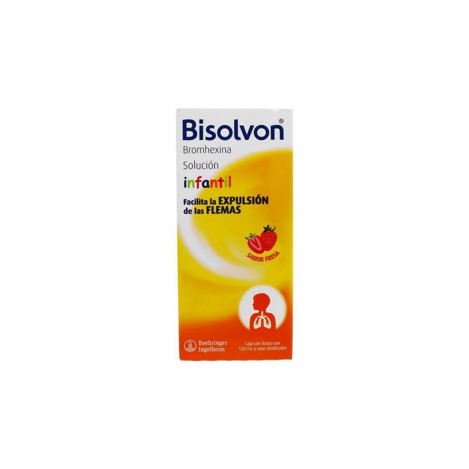 Bisolvon Infantil Jarabe Frasco con 120 mL Sabor Fresa 
