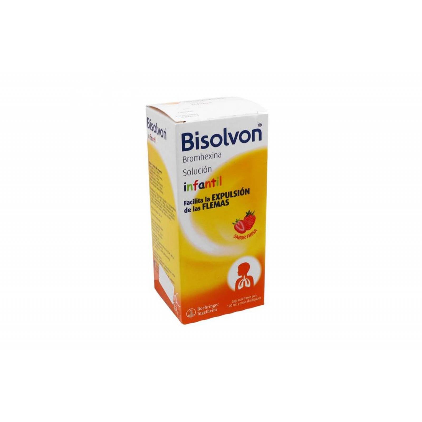 Bisolvon Infantil Jarabe Frasco con 120 mL Sabor Fresa 
