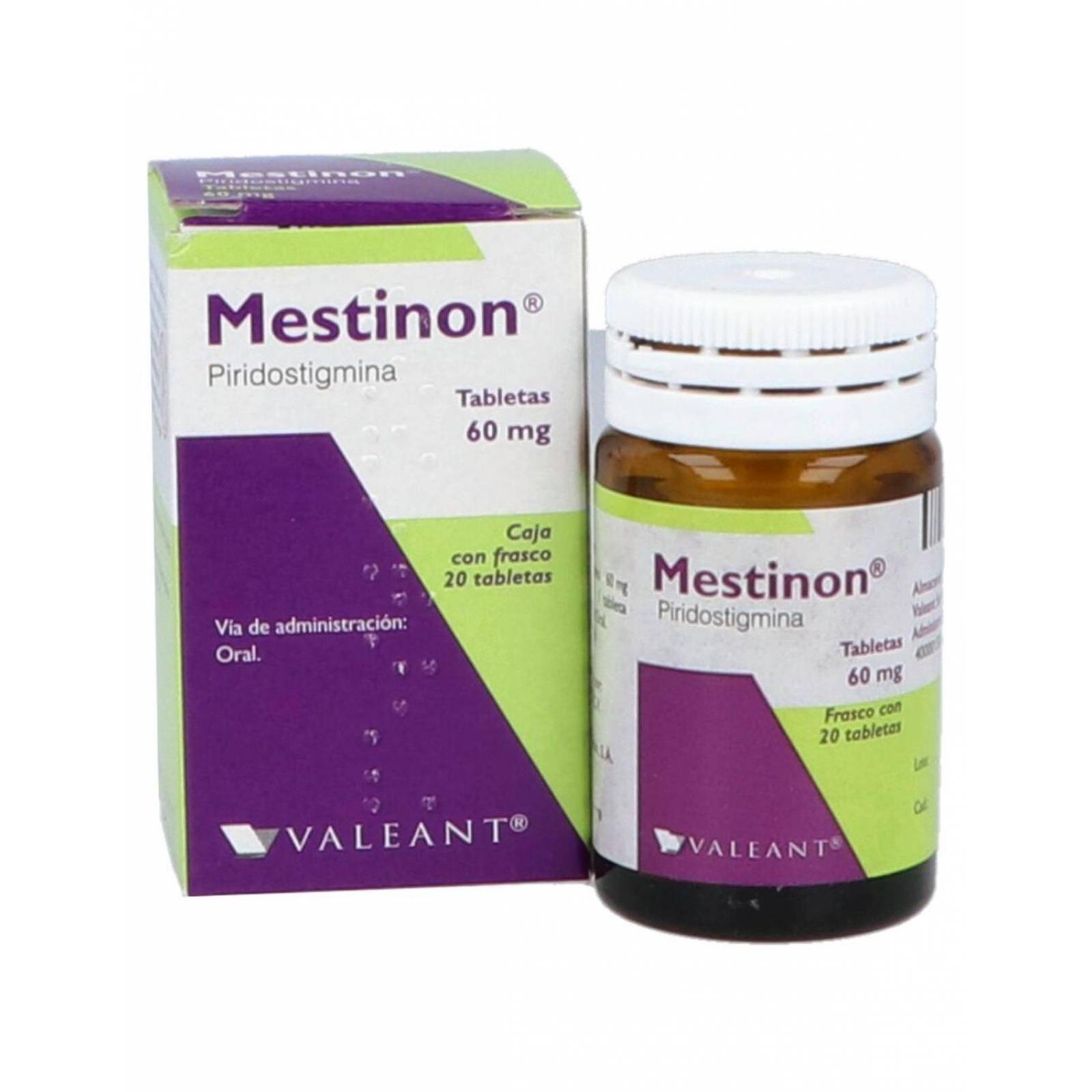 Mestinon 60 mg Caja Con Frasco Con 20 Tabletas 