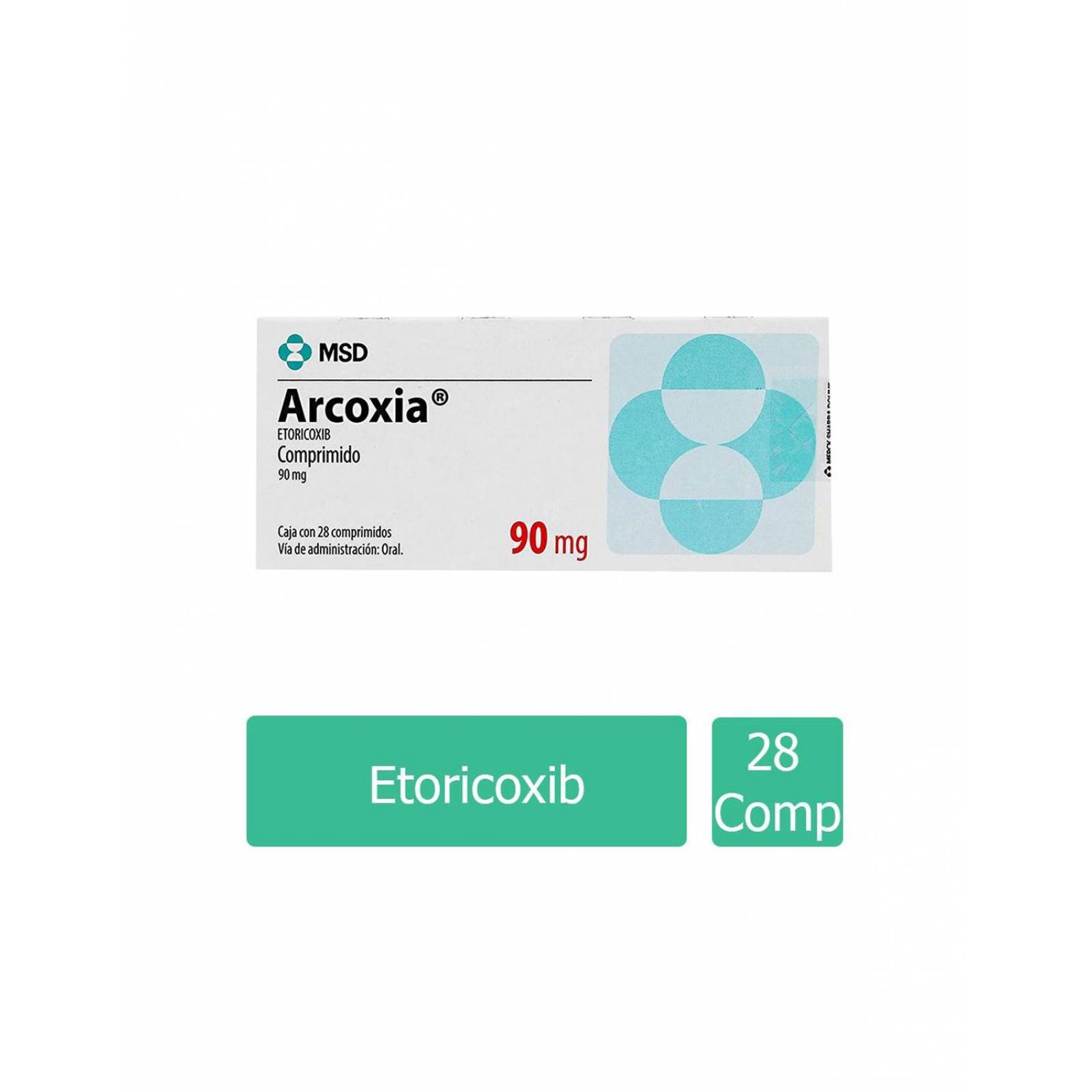 Arcoxia 90 mg Caja Con 28 Comprimidos 