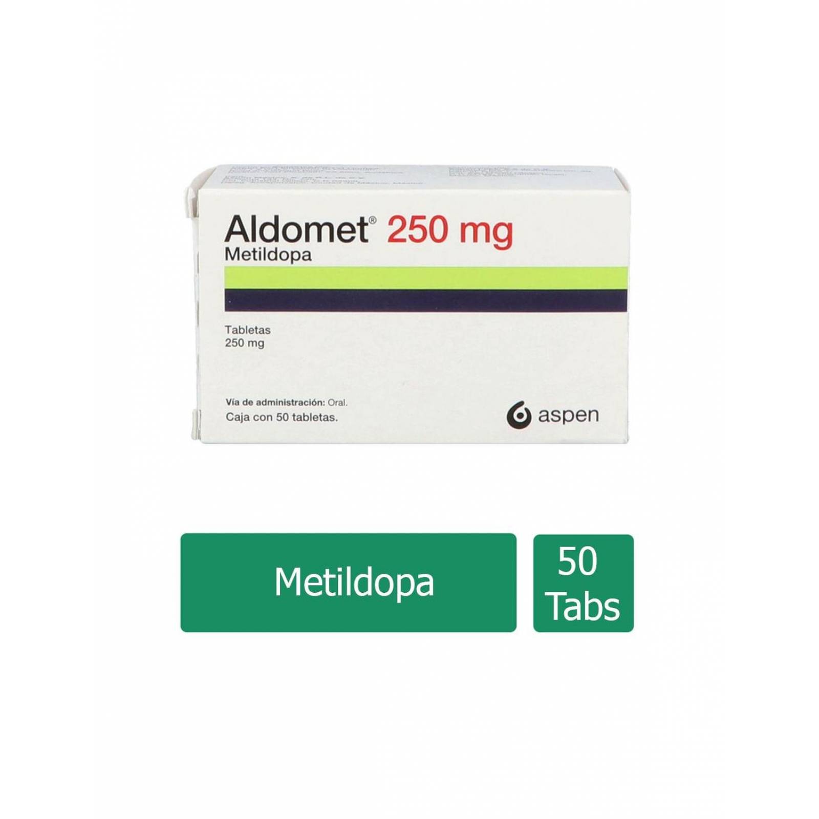 Aldomet 250 mg Caja Con 50 Tabletas 
