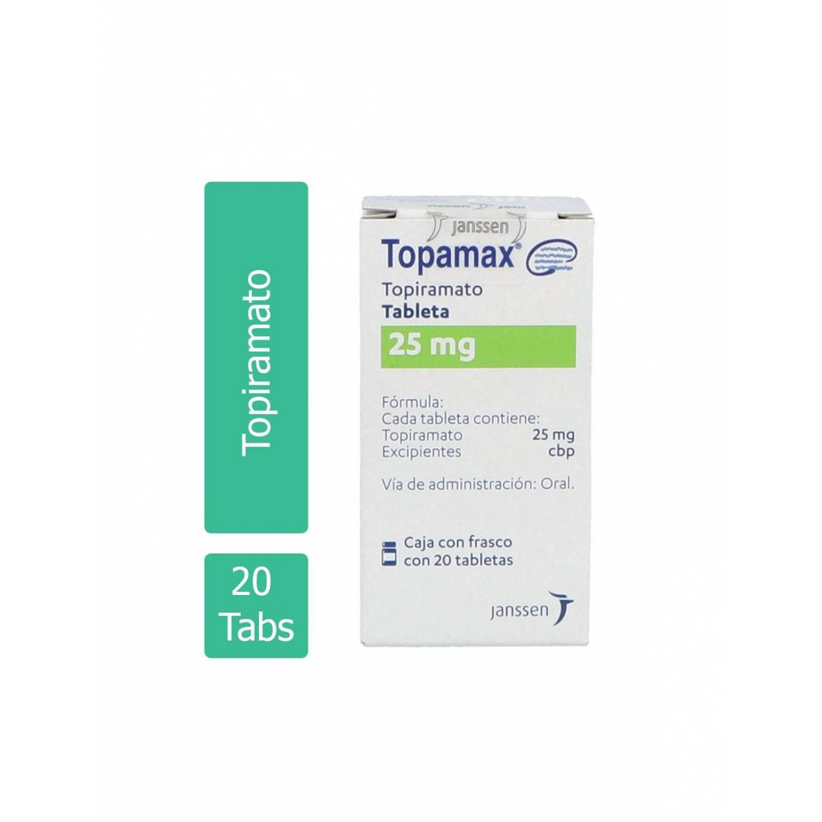 Topamax 25 mg Caja Con Frasco Con 20 Tabletas 