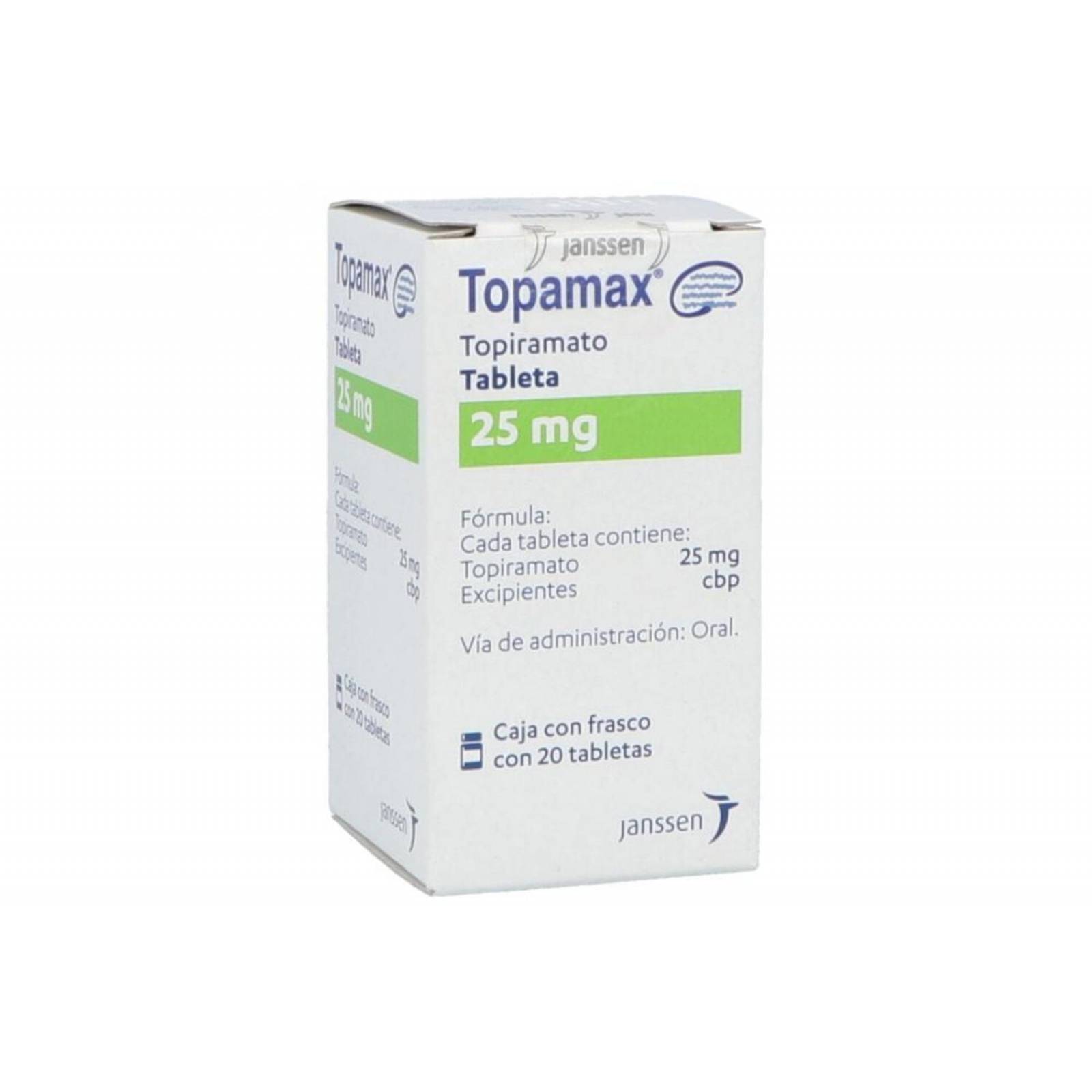 Topamax 25 mg Caja Con Frasco Con 20 Tabletas 