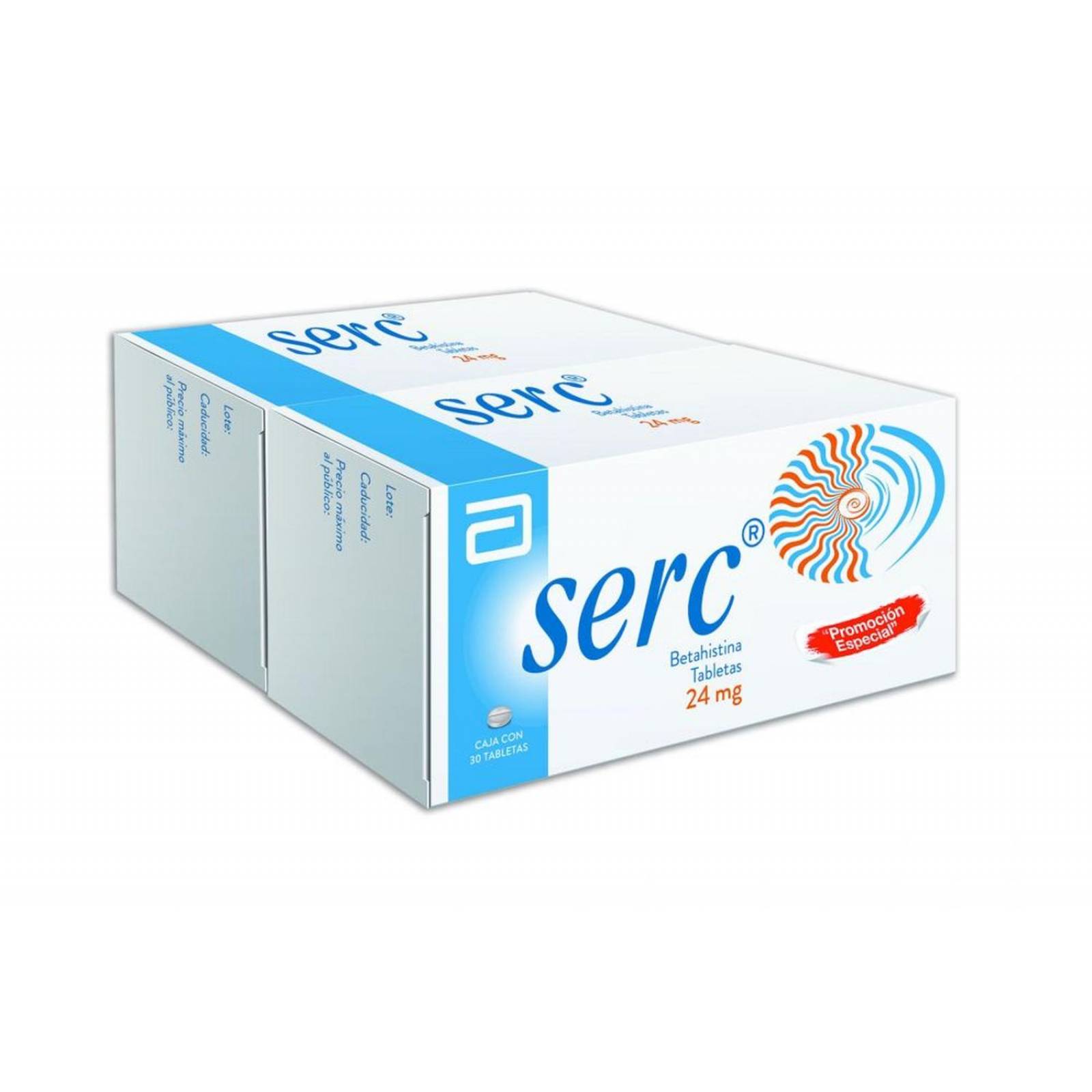 Serc 24 mg Paquete Con 2 Cajas Con 30 Tabletas 