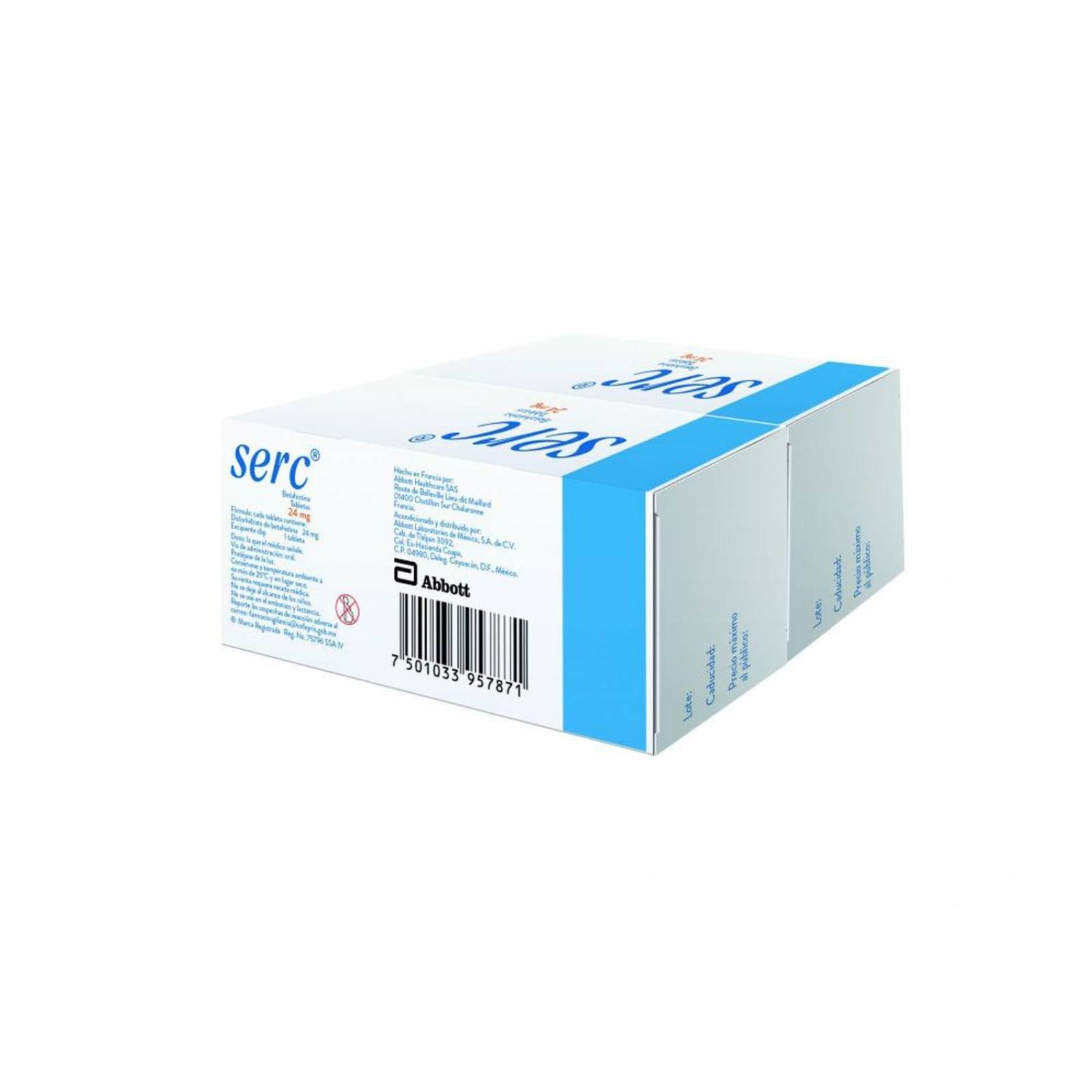 Serc 24 mg Paquete Con 2 Cajas Con 30 Tabletas 