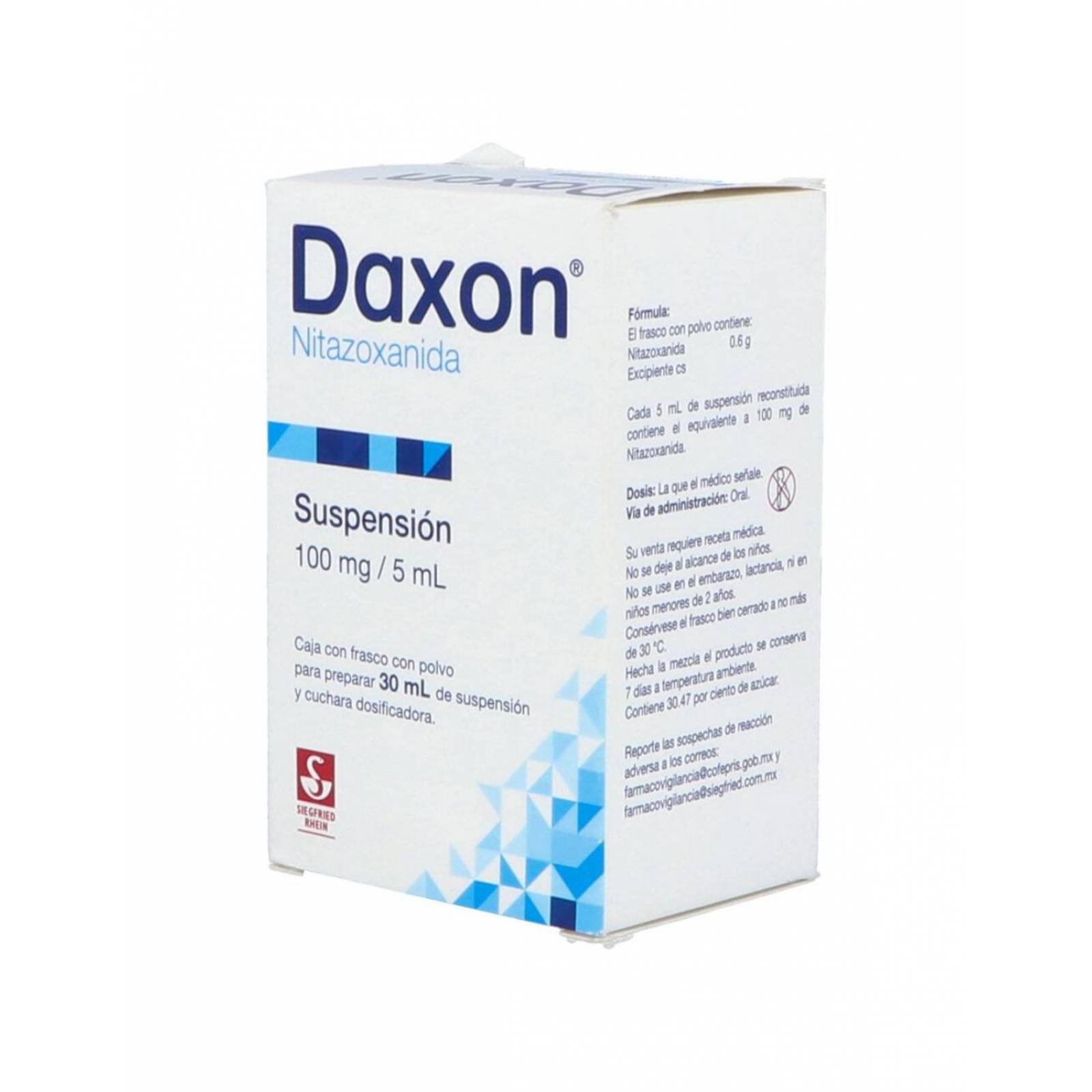 Daxon 100mg/5mL Caja Con Frasco Con Polvo Para 30 mL De Mezcla 