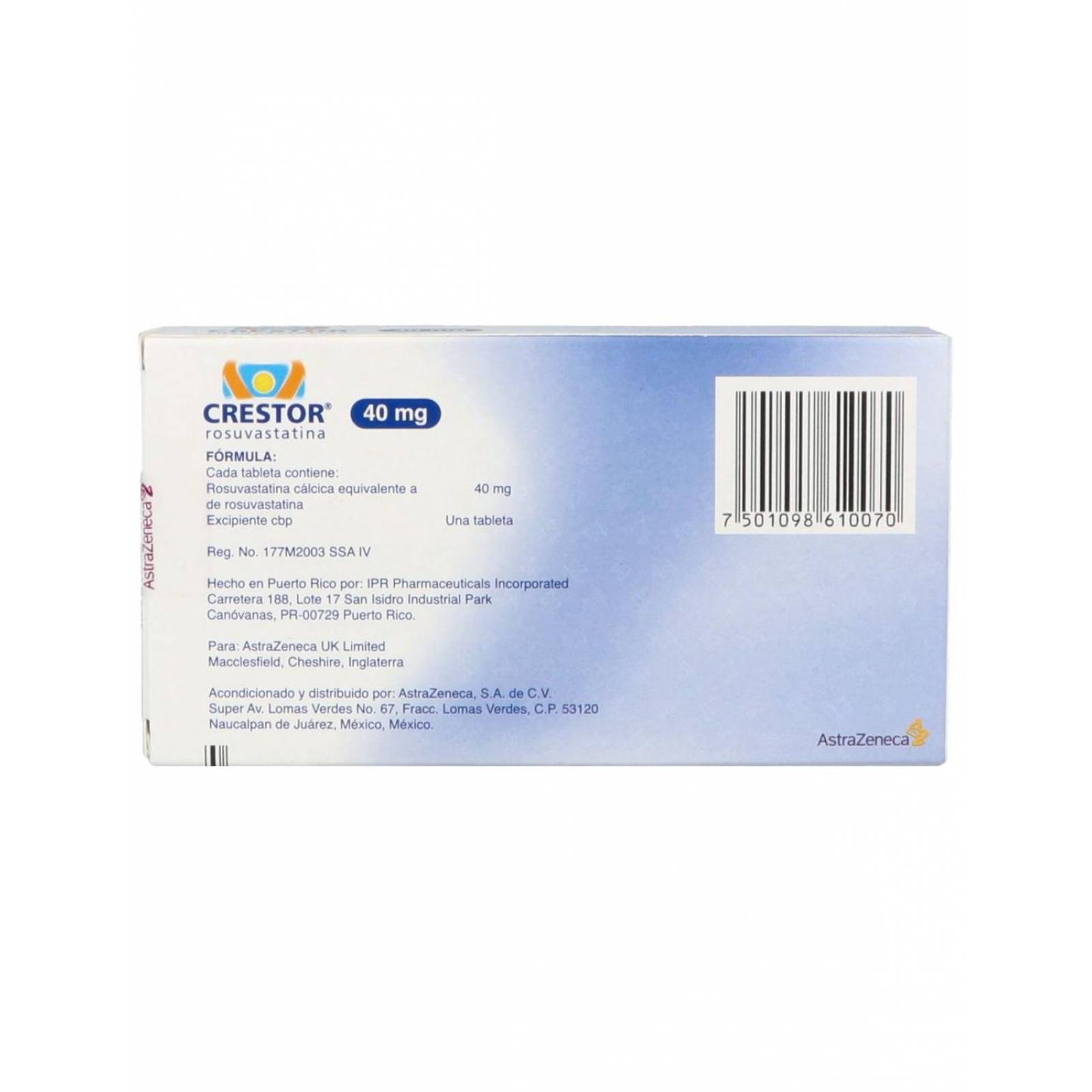 Crestor 40 mg Caja Con 30 Tabletas 