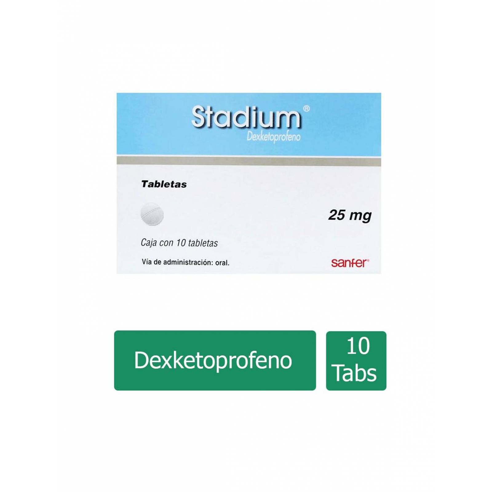 Stadium 25 mg Caja Con 10 Tabletas 