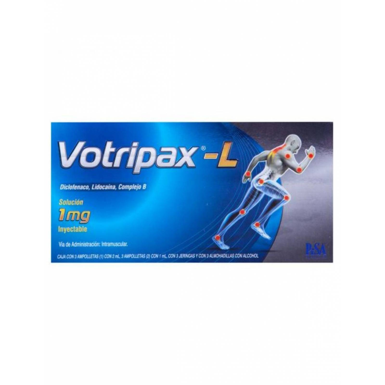 Votripax-L 1 mg Caja Con 3 Ampolletas y 3 Jeringas 
