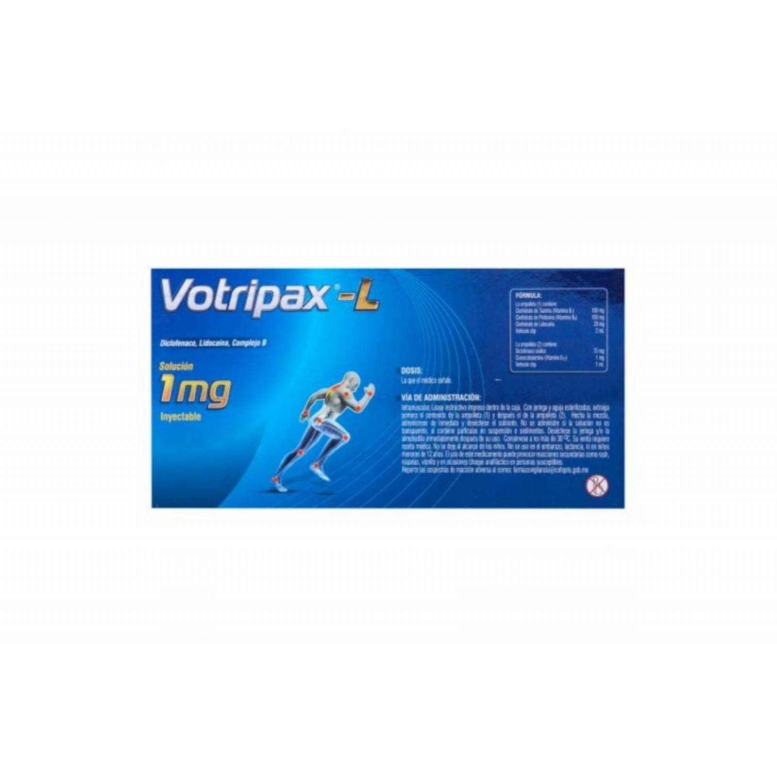 Votripax-L 1 mg Caja Con 3 Ampolletas y 3 Jeringas 