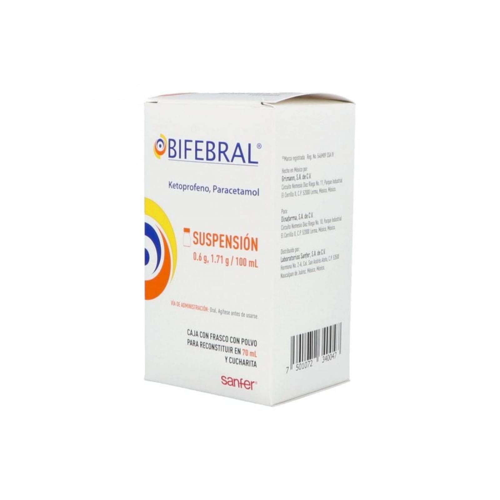 Bifebral Suspensión Frasco con polvo para 70 mL 