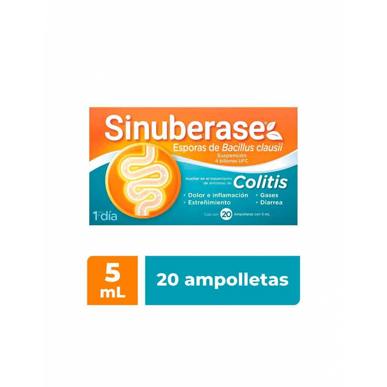 Sinuberase 4 Billones UFC Suspensión 20 Ampolletas Con 5 mL 