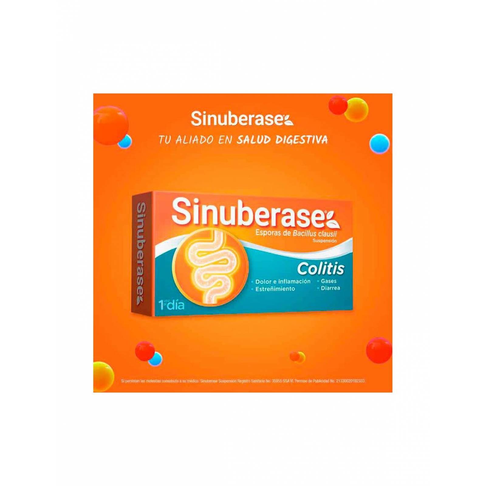 Sinuberase 4 Billones UFC Suspensión 20 Ampolletas Con 5 mL 