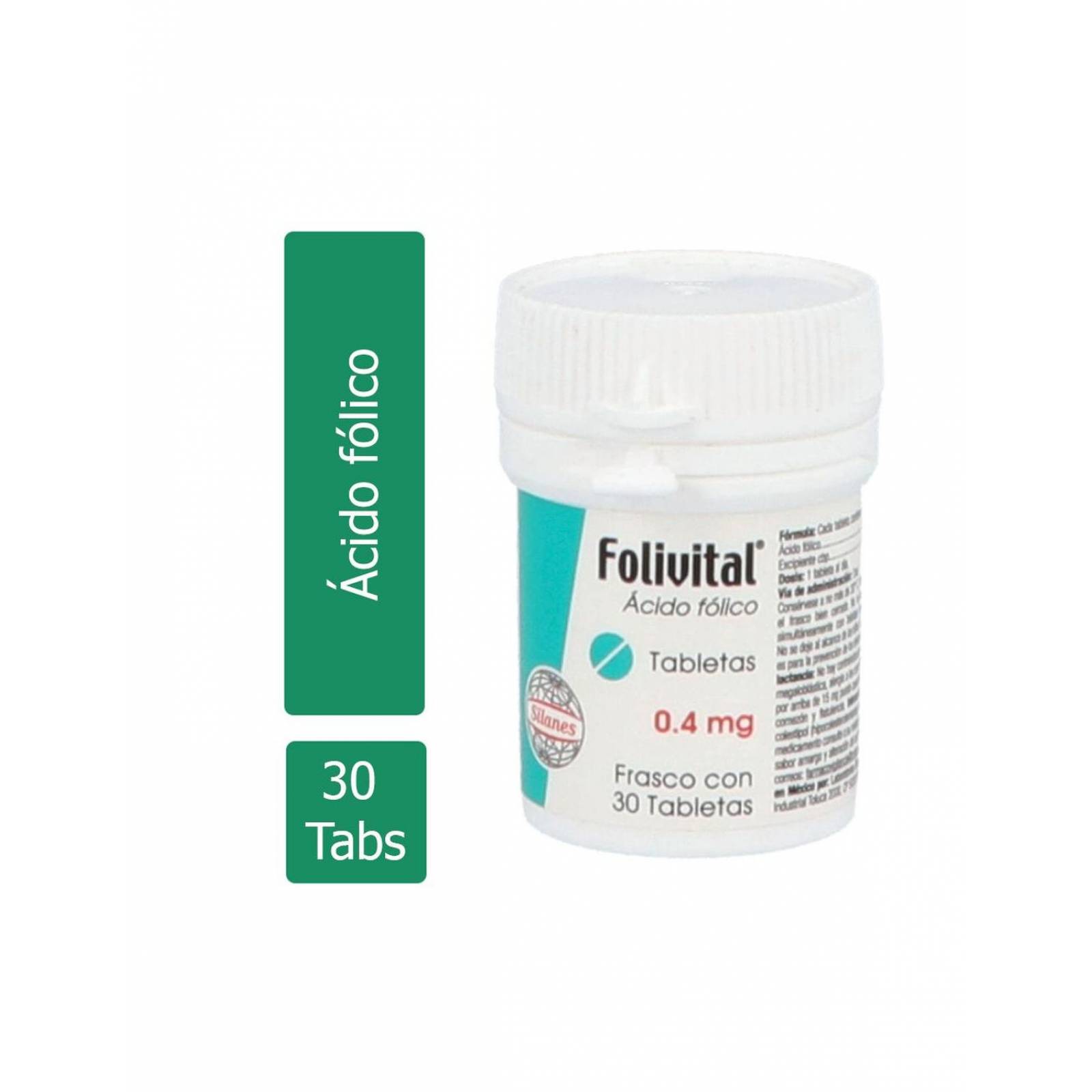 Folivital 0.4 mg Frasco Con 30 Tabletas 