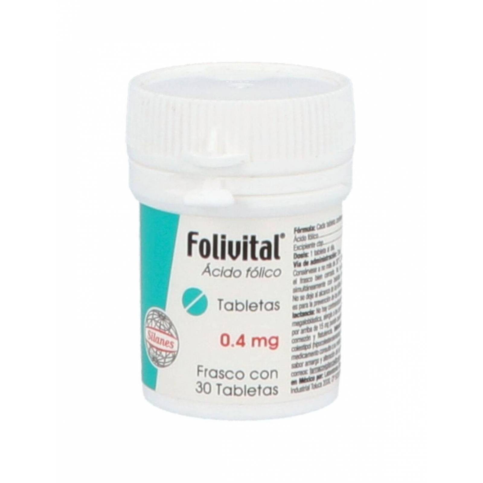 Folivital 0.4 mg Frasco Con 30 Tabletas 
