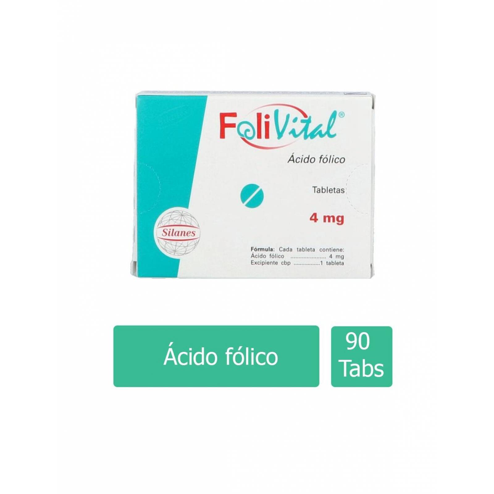 Folivital 4 mg Caja Con 90 Tabletas 