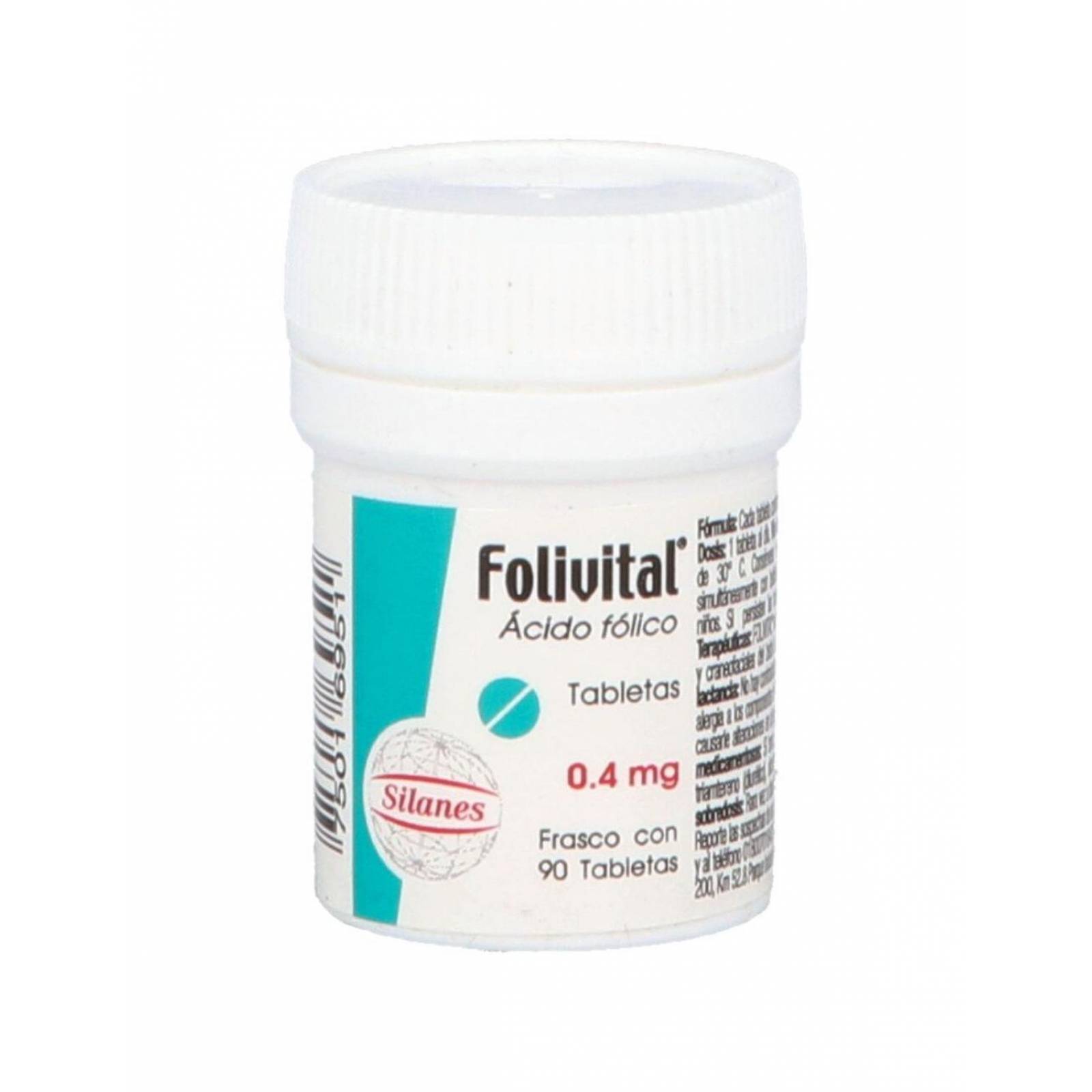 Folivital 0.4 mg Frasco Con 90 Tabletas 