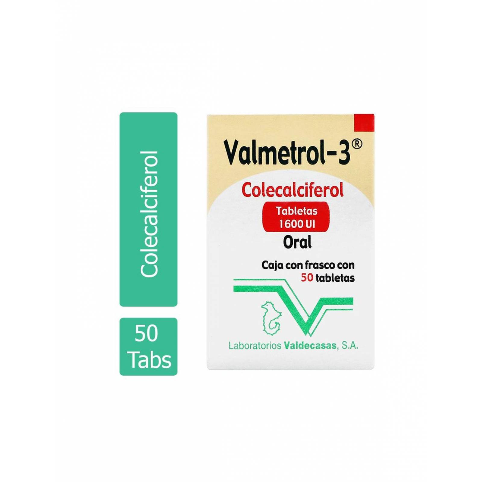 Valmetrol-3 1600 UI Caja Con Frasco Con 50 Tabletas 