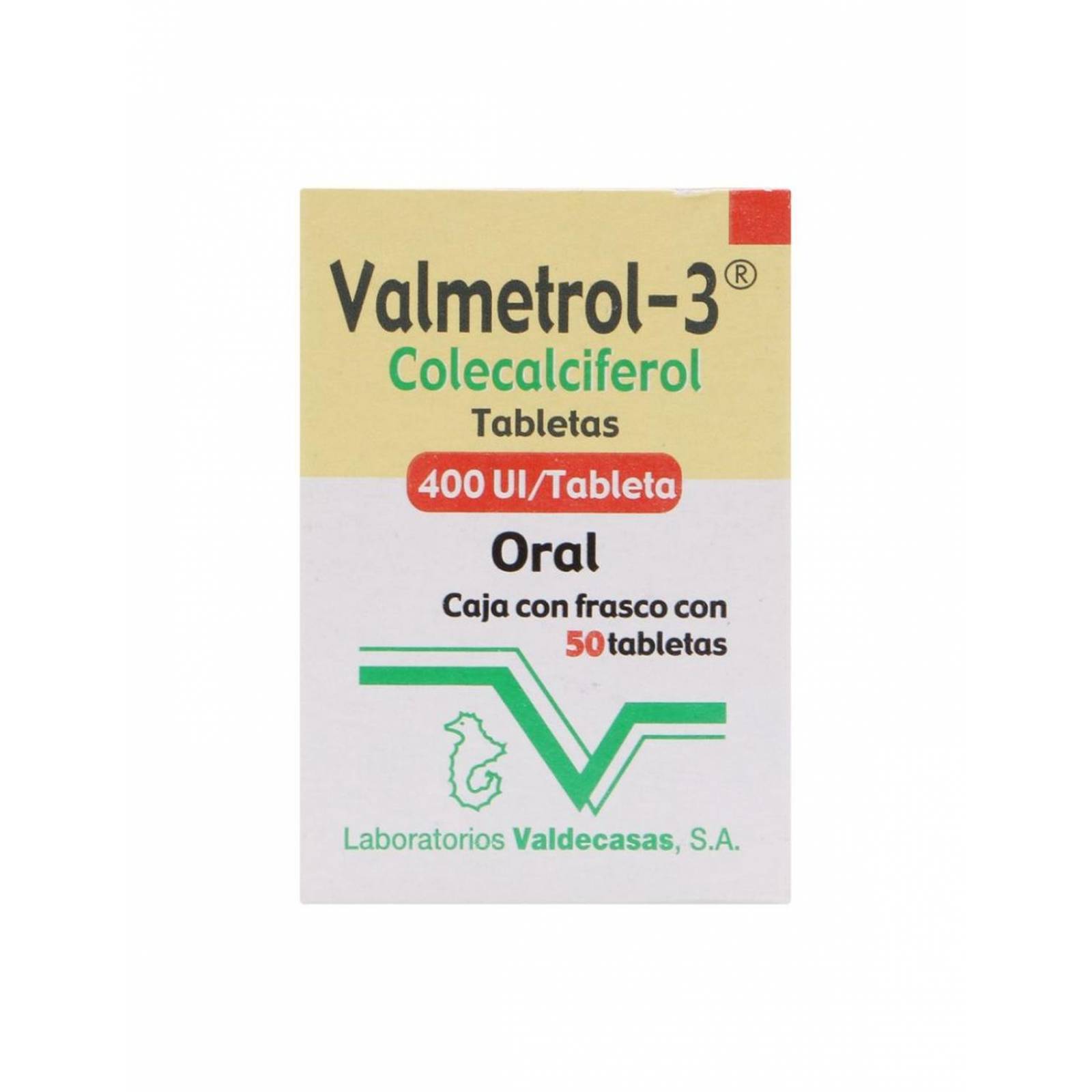 Valmetrol-3 400 Ui Frasco Con 50 Tabletas 