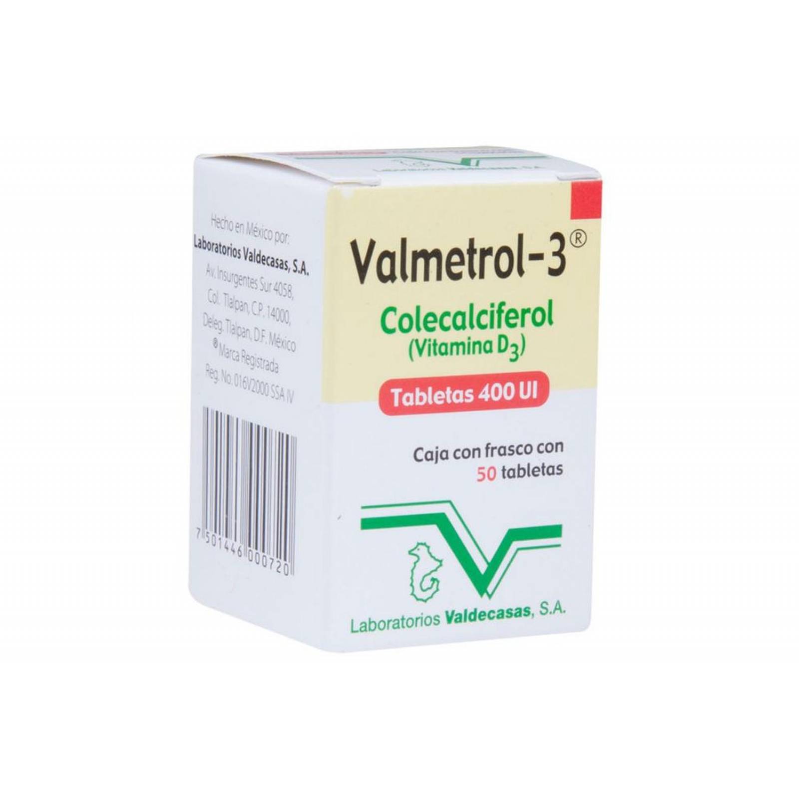 Valmetrol-3 400 Ui Frasco Con 50 Tabletas 