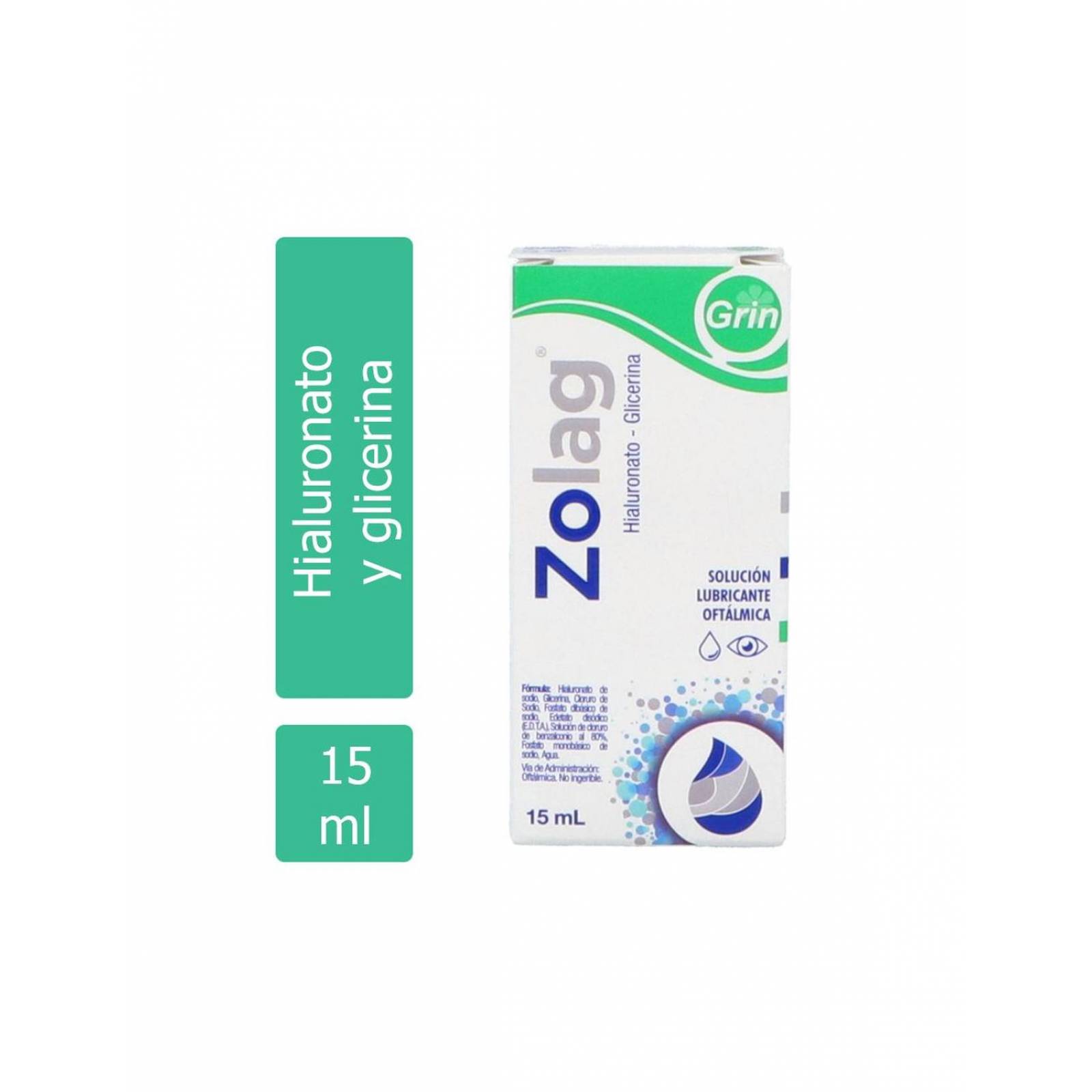 Zolag Solución Lubricante Oftálmica Caja Con Frasco Gotero Con 15mL 