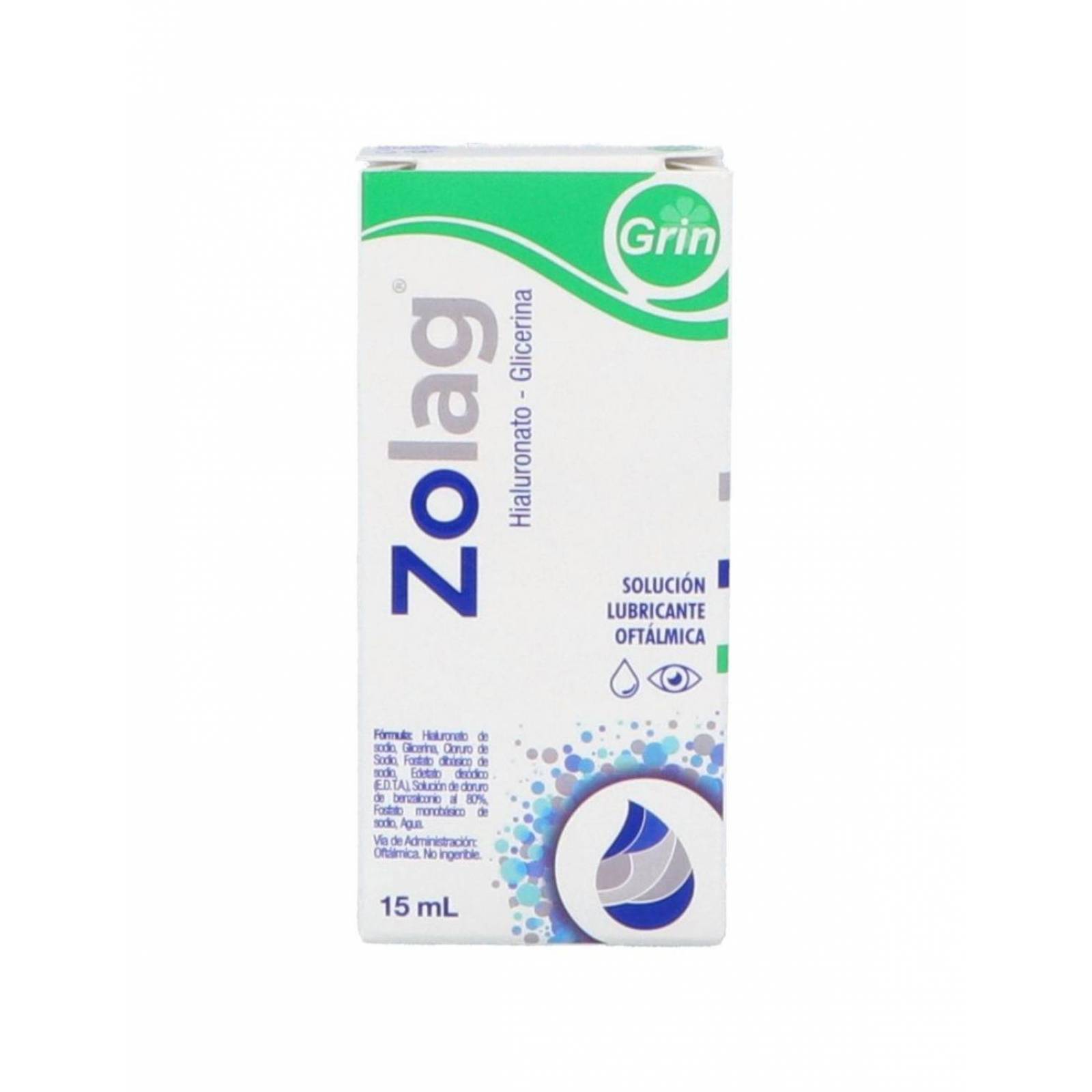 Zolag Solución Lubricante Oftálmica Caja Con Frasco Gotero Con 15mL 