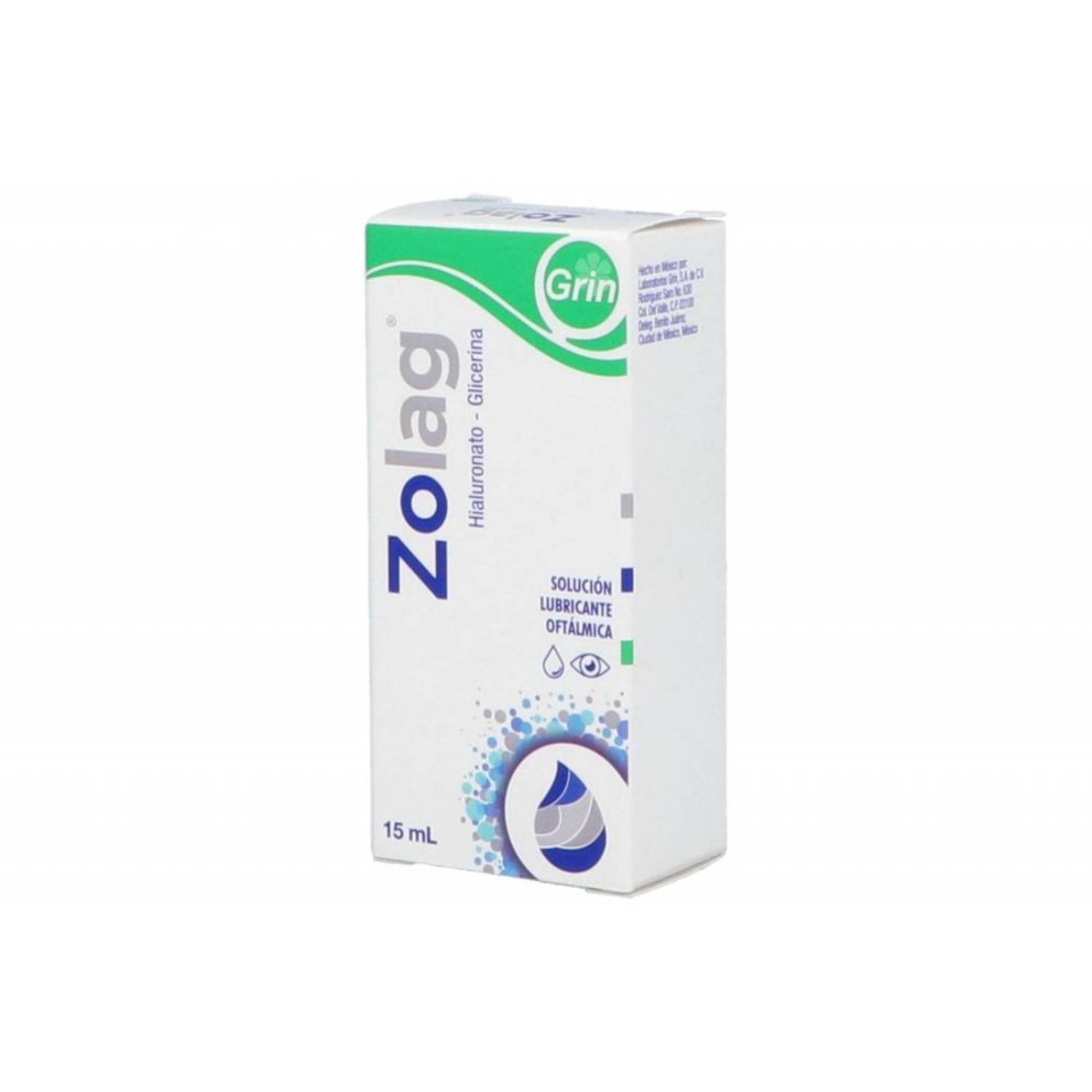 Zolag Solución Lubricante Oftálmica Caja Con Frasco Gotero Con 15mL 
