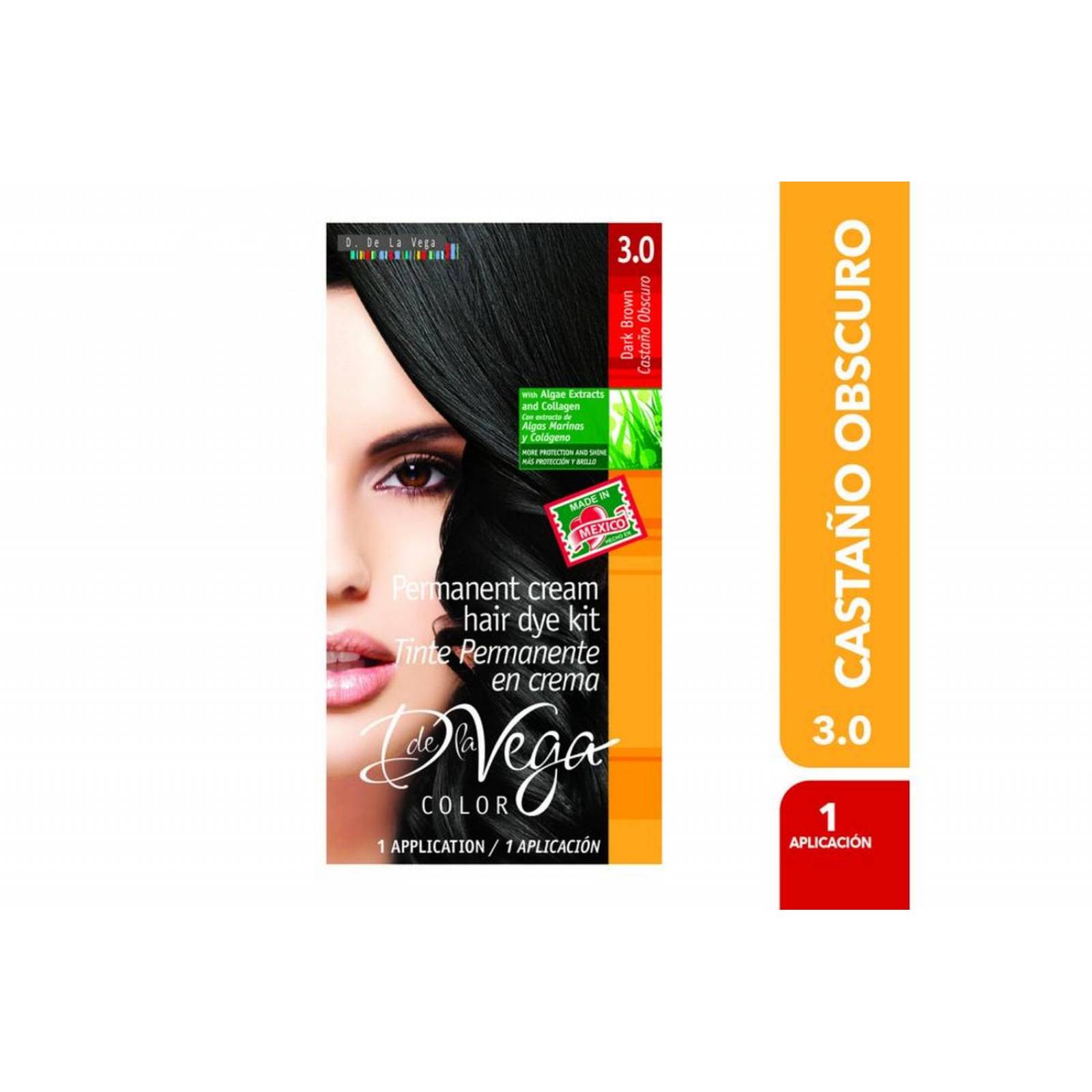 De La Vega Tinte Permanente Castaño Oscuro Caja Con 5 Piezas 