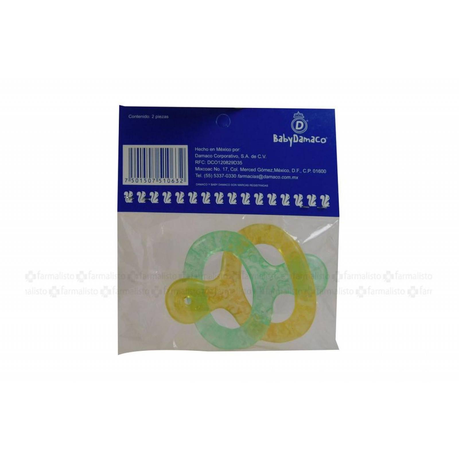 Baby Damaco Mordedera de Vinil Empaque Con 2 piezas 