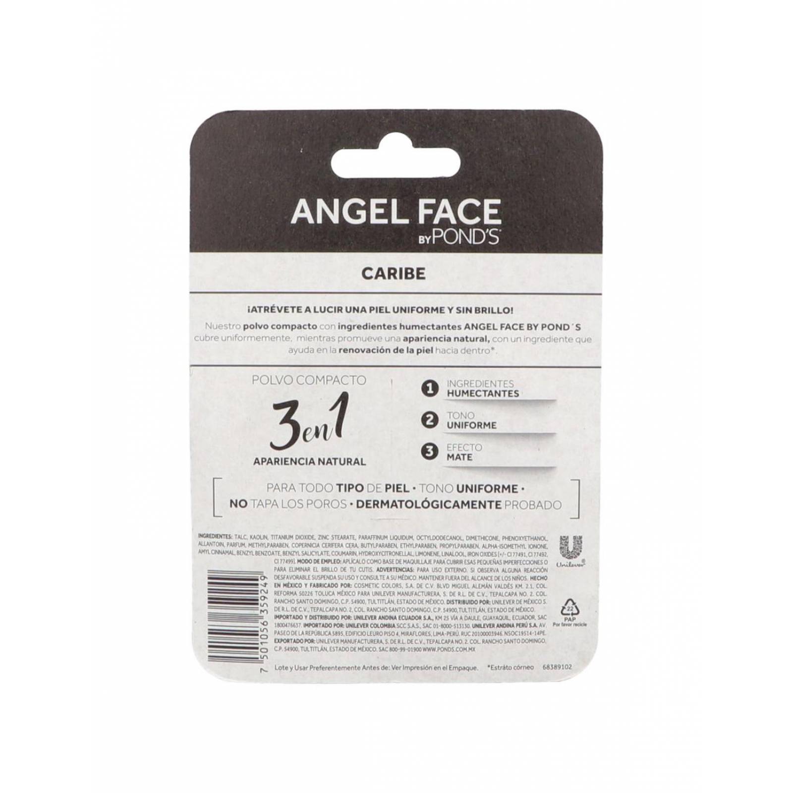 POND´S ANGEL FACE POLVO COMPACTO CARIBE CON ESTUCHE 12G 