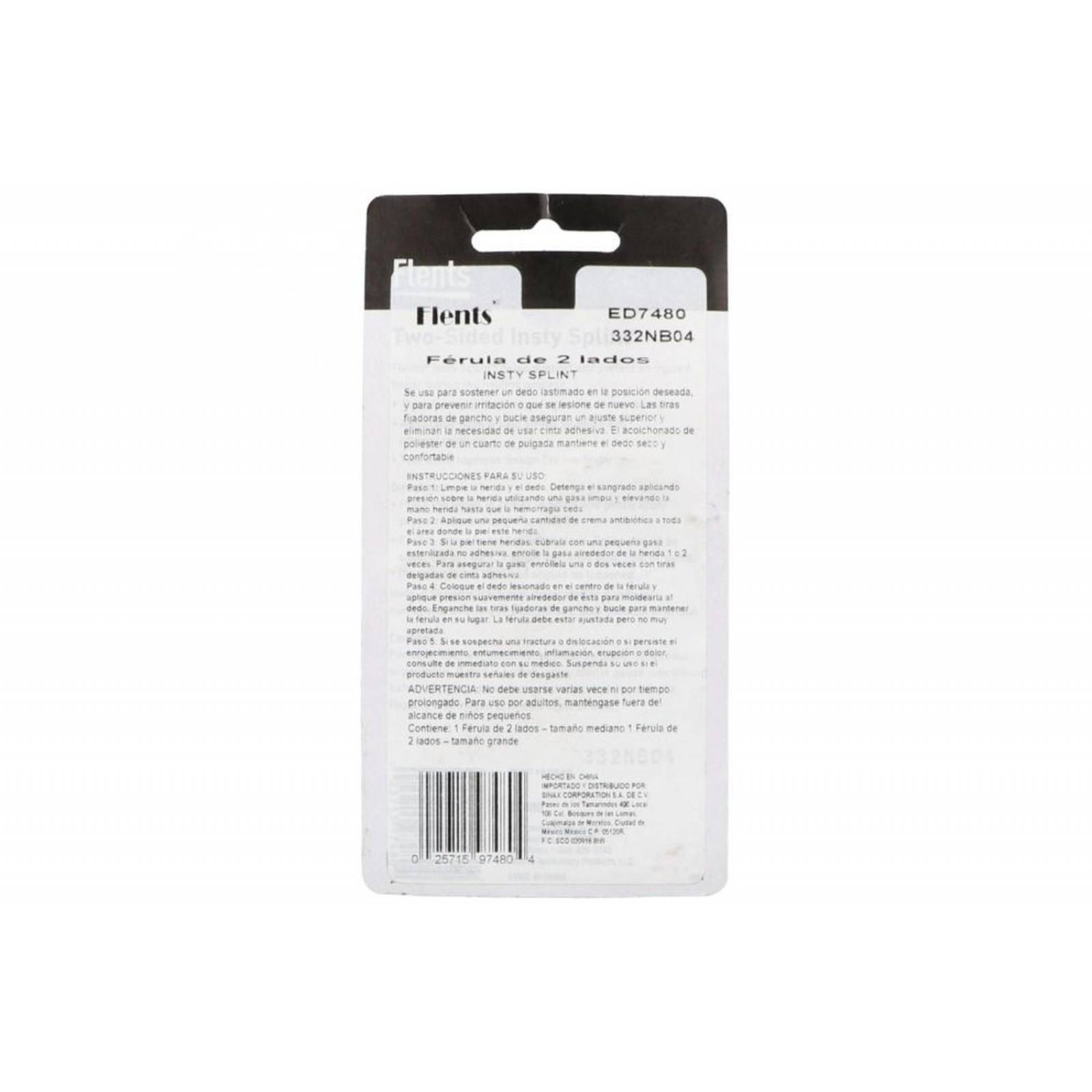 Flents Férula De 2 Lados Para Dedos Empaque Con 2 Piezas 