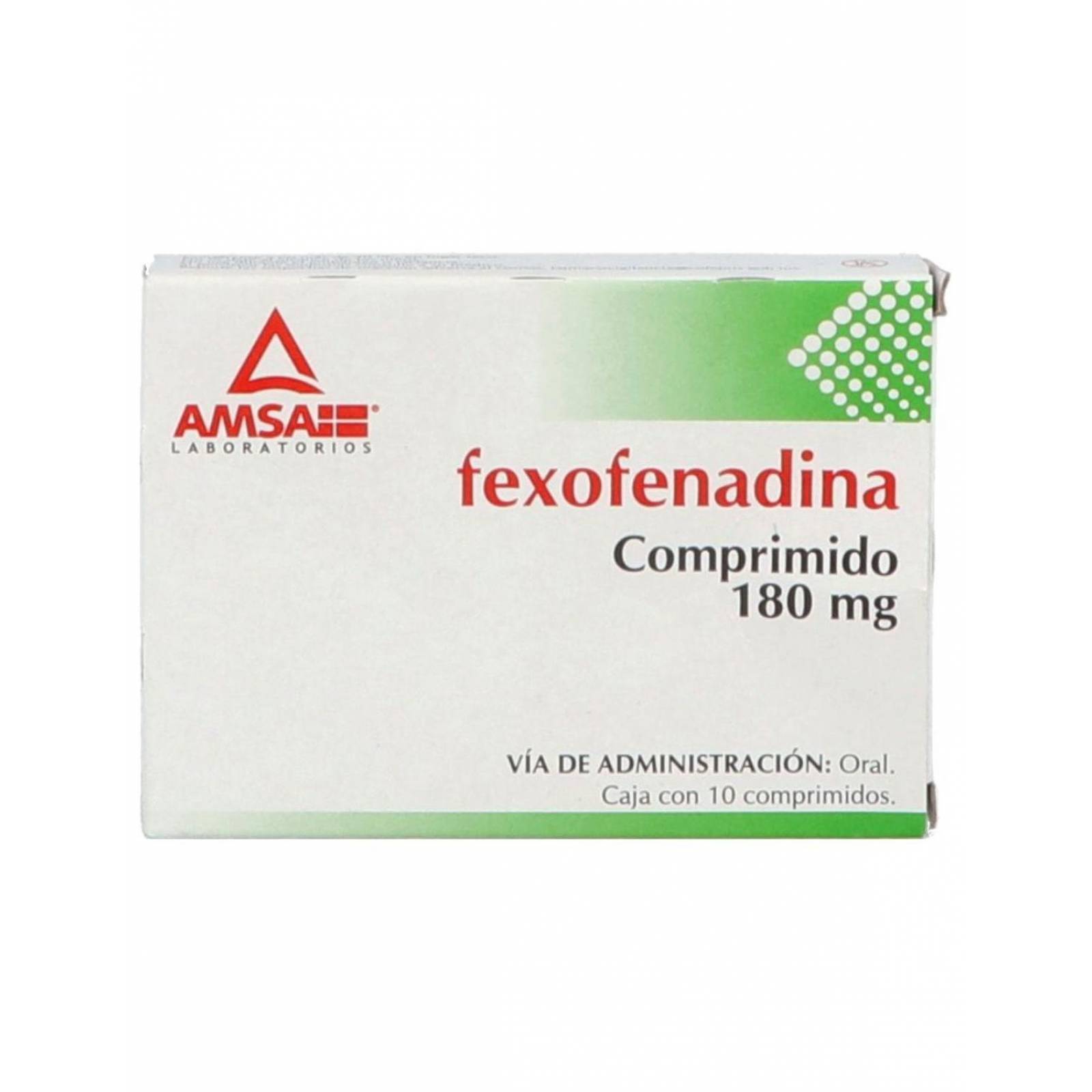 Fexofenadina 180 mg Caja Con 10 Comprimidos 