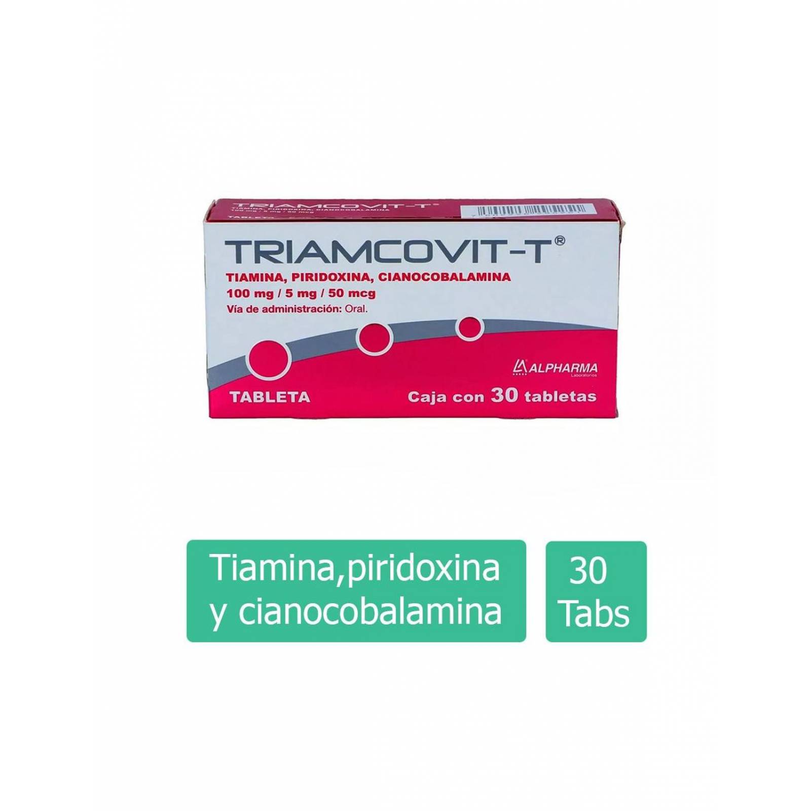 Triamcovit 100 mg /5 mg /0.5 mg Caja Con 30 Tabletas