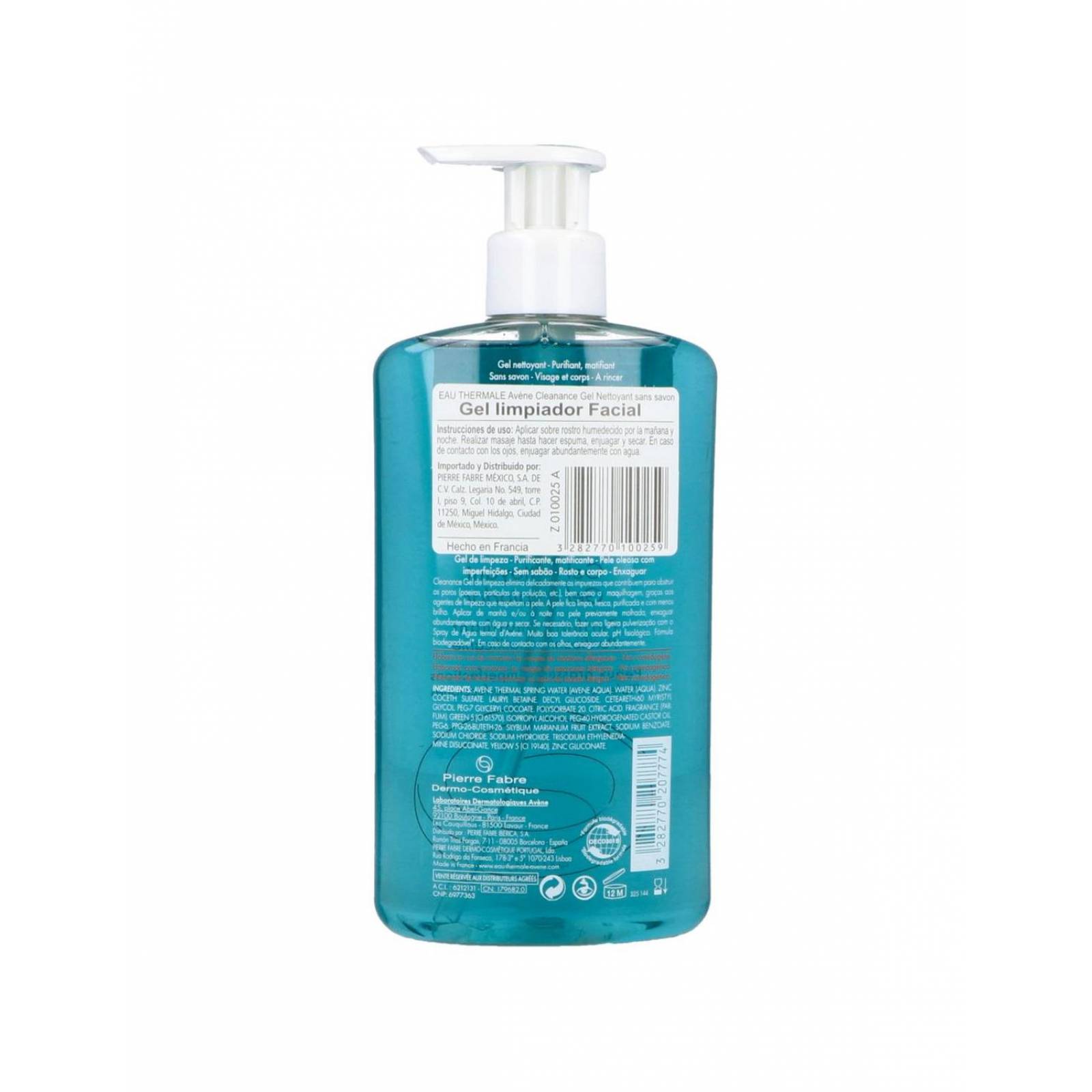 Avéne Cleanance Gel Limpiador Para Piel Grasa 400 mL 