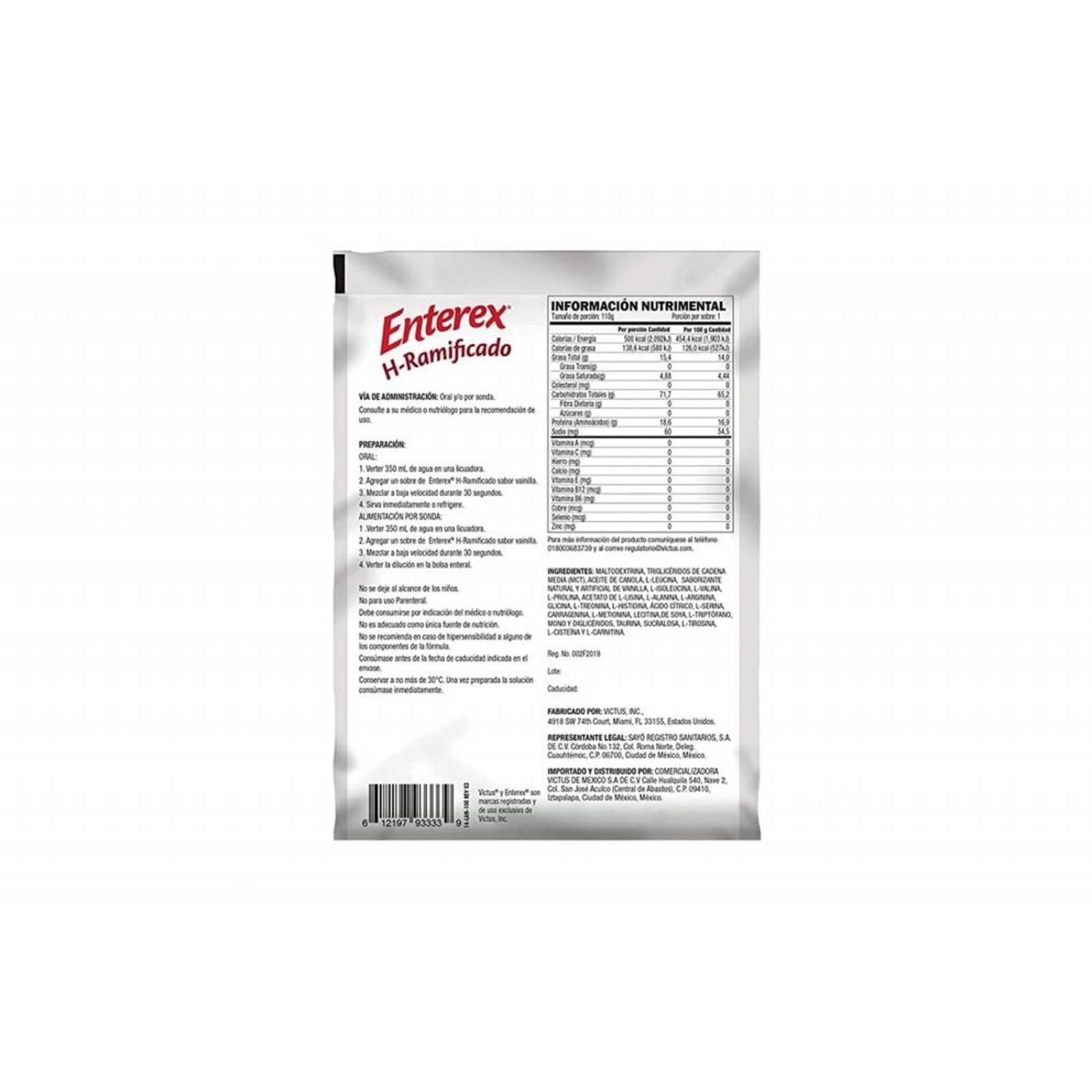 Enterex Hpt Suplemento Alimenticio En Polvo Sabor Vainilla Con 110 g 