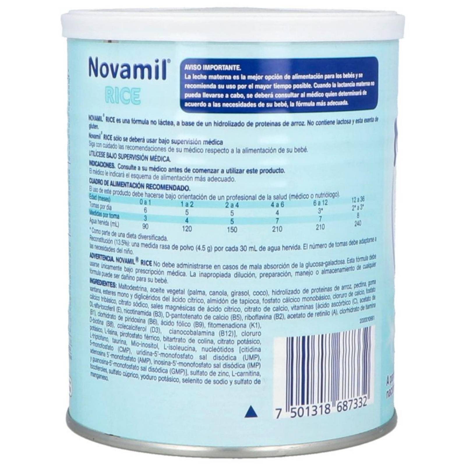 Novamil Rice Lata Con 400 g 