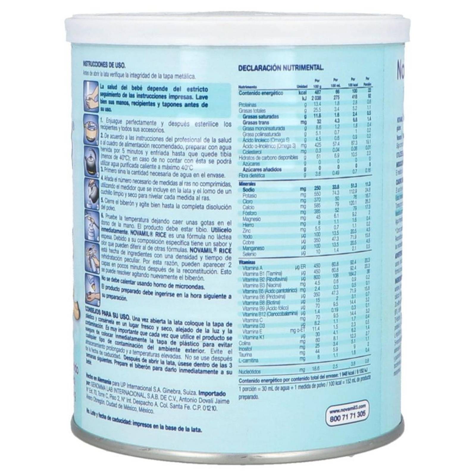 Novamil Rice Lata Con 400 g 