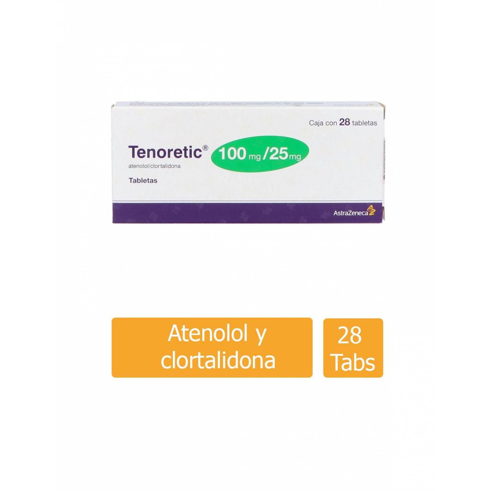 Tenoretic 100 mg / 25 mg Caja Con 28 Tabletas 
