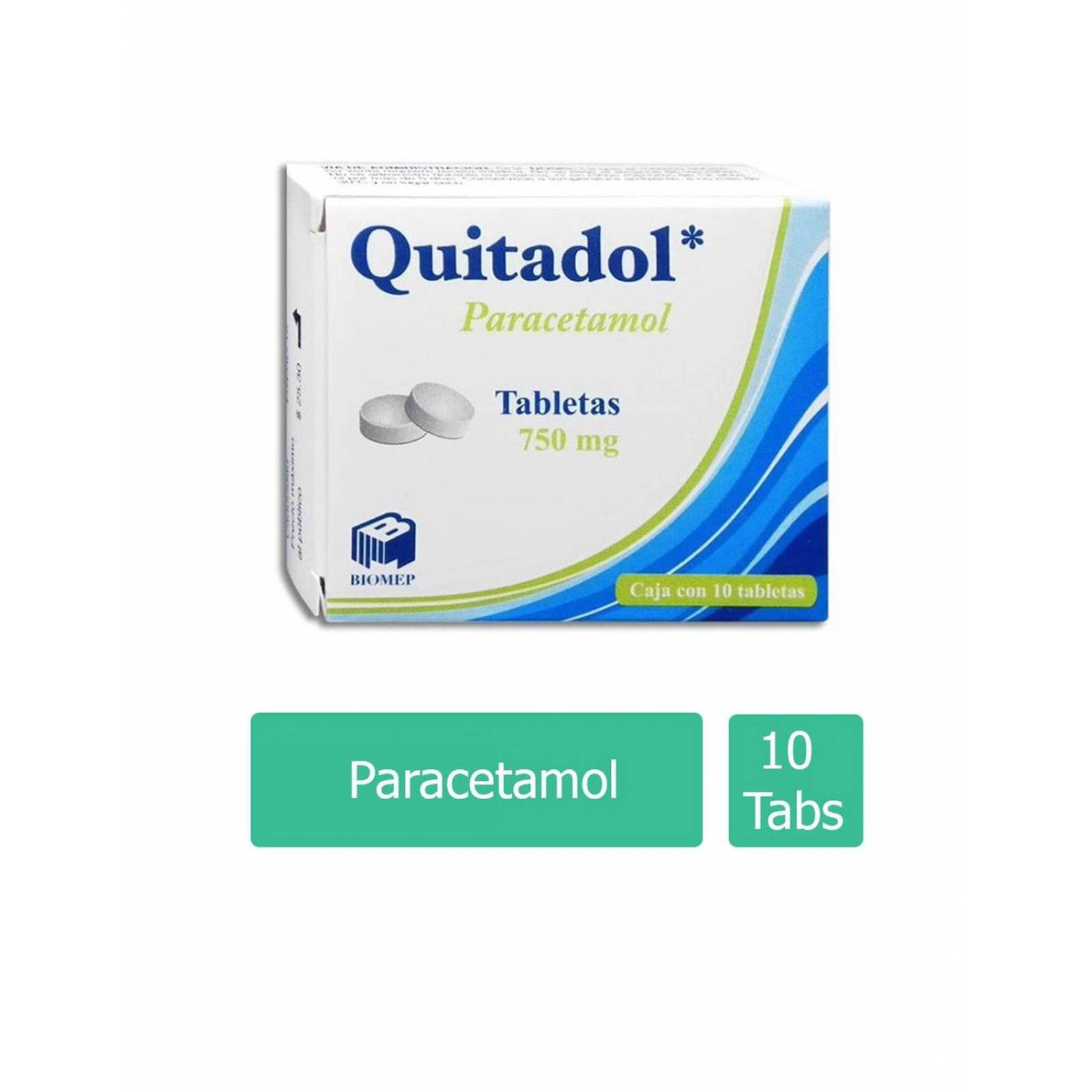 Quitadol 750 mg Caja Con 10 Tabletas 