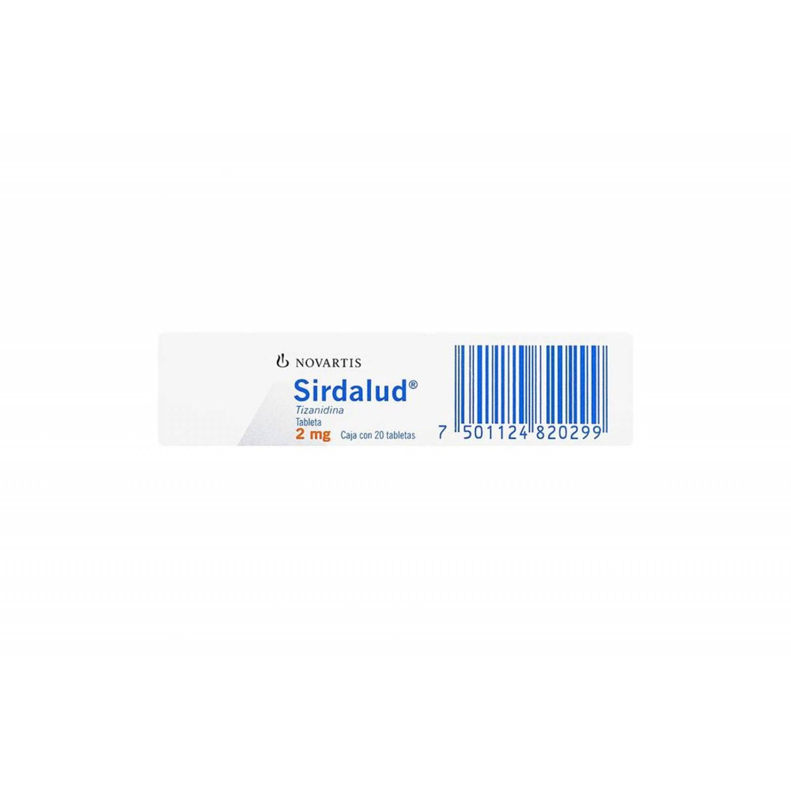 Sirdalud 2mg Caja Con 20 Tabletas 