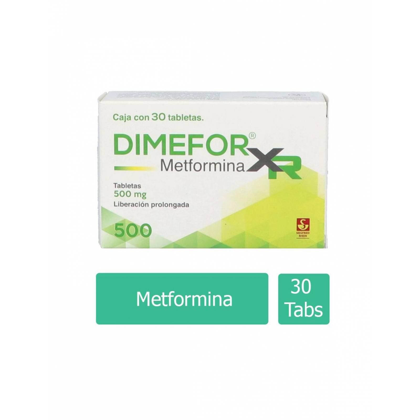Dimefor Xr 500 mg Caja Con 30 Tabletas De Liberación Prolongada 