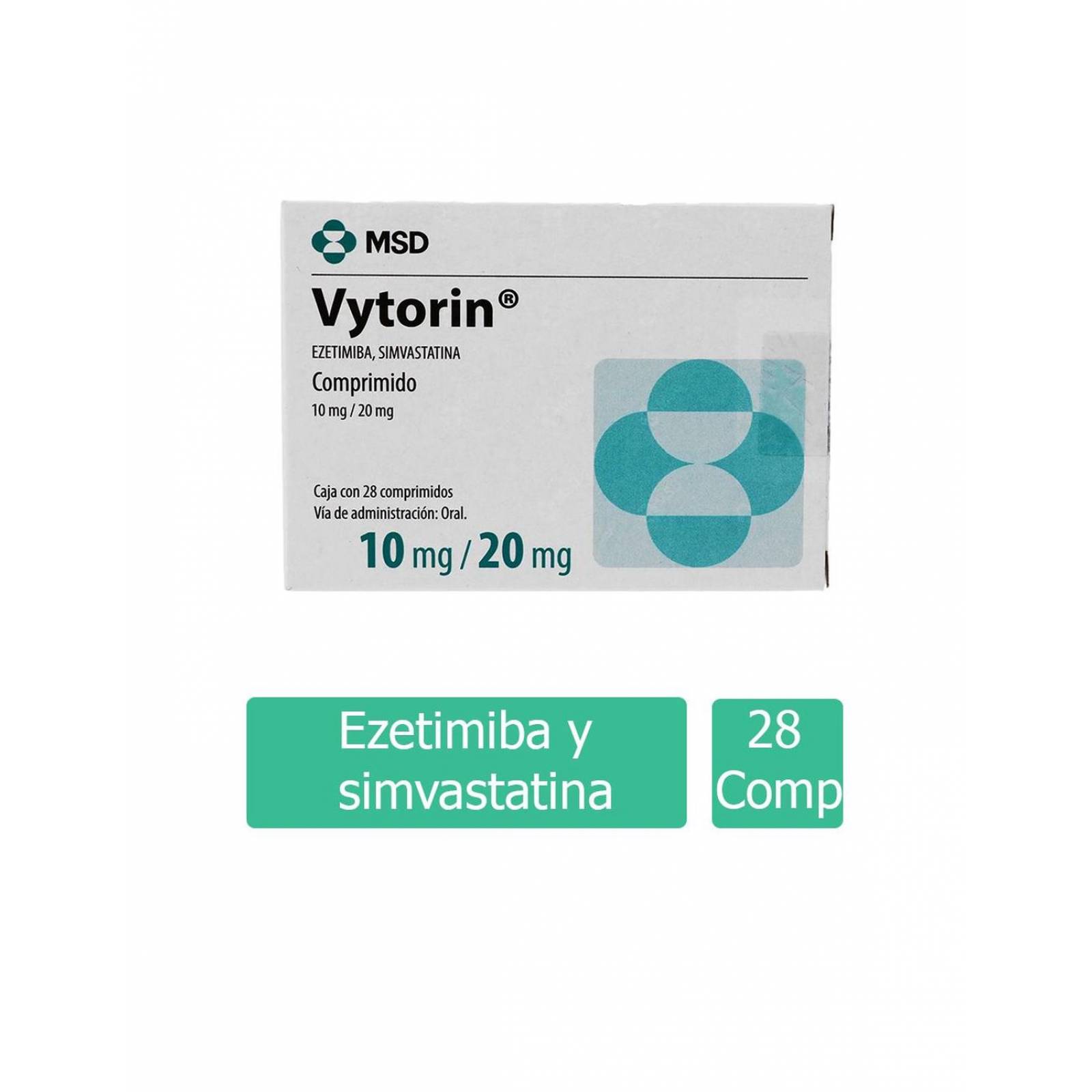 Vytorin 10 mg / 20 mg Caja Con 28 Comprimidos 