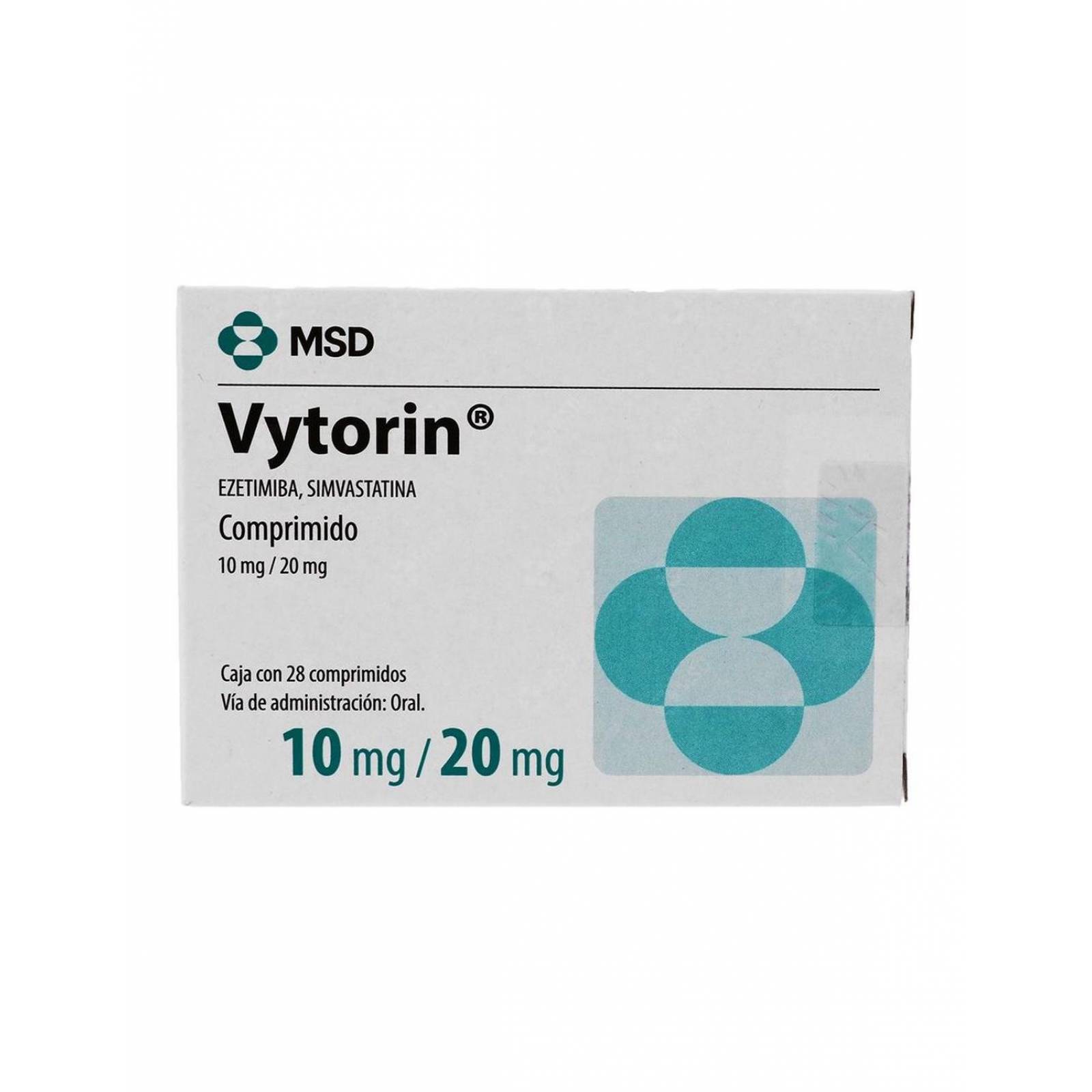 Vytorin 10 mg / 20 mg Caja Con 28 Comprimidos 