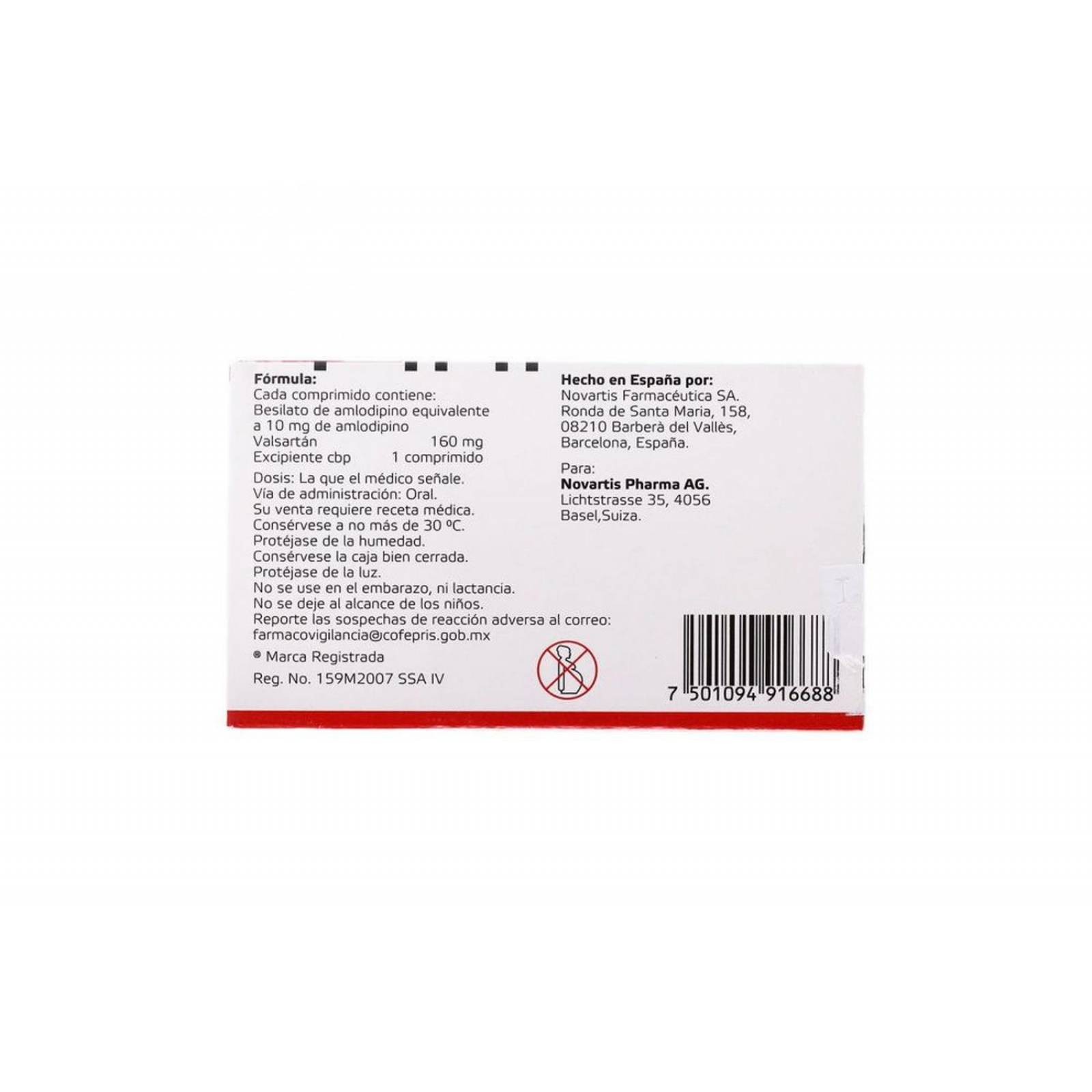 Exforge 10 mg / 160 mg Caja Con 28 Comprimidos 