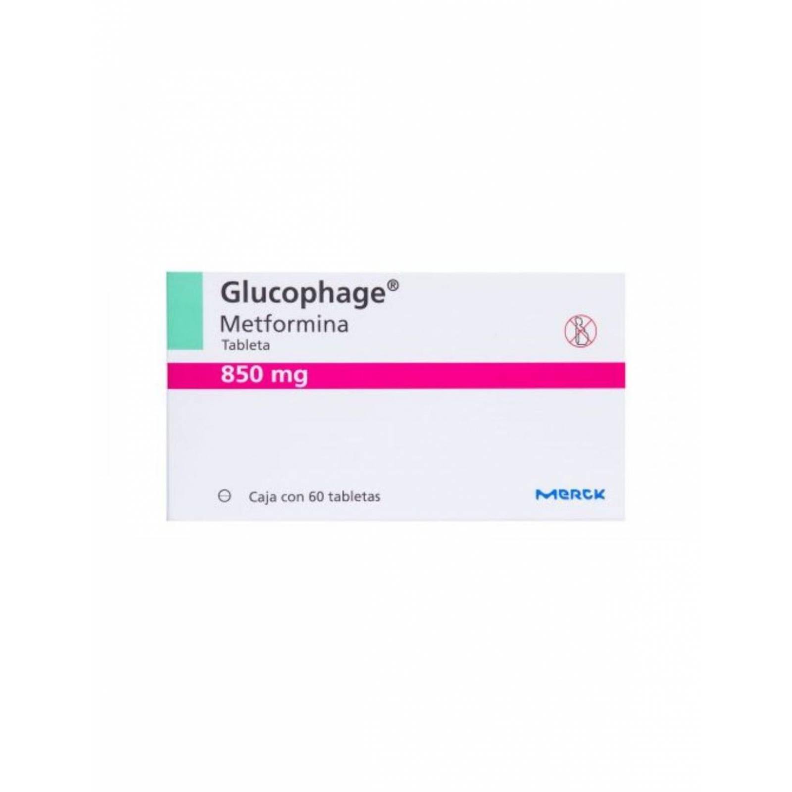 Glucophage 850 mg Caja Con 60 Tabletas 