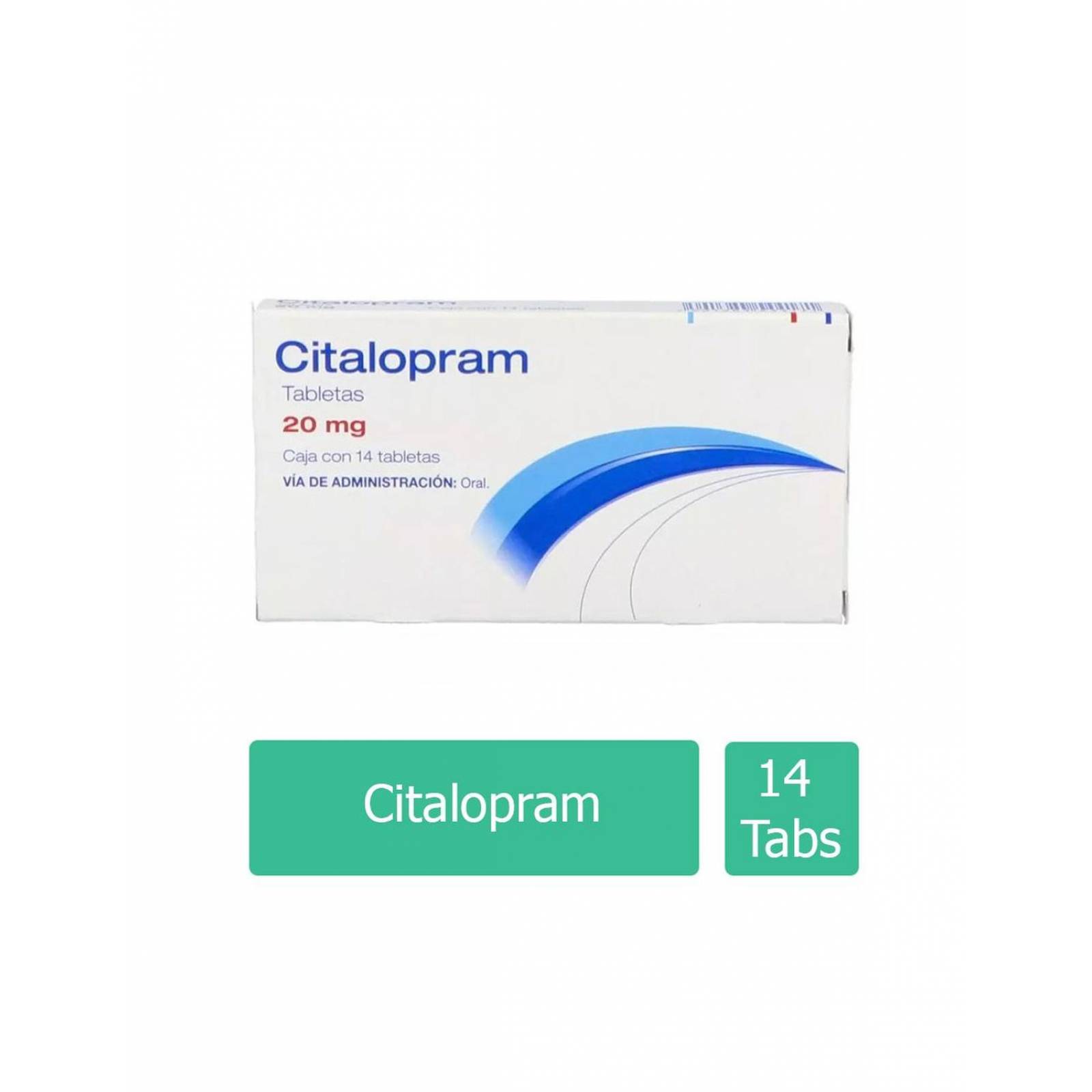 Citalopram 20 mg Caja Con 14 Tabletas. 